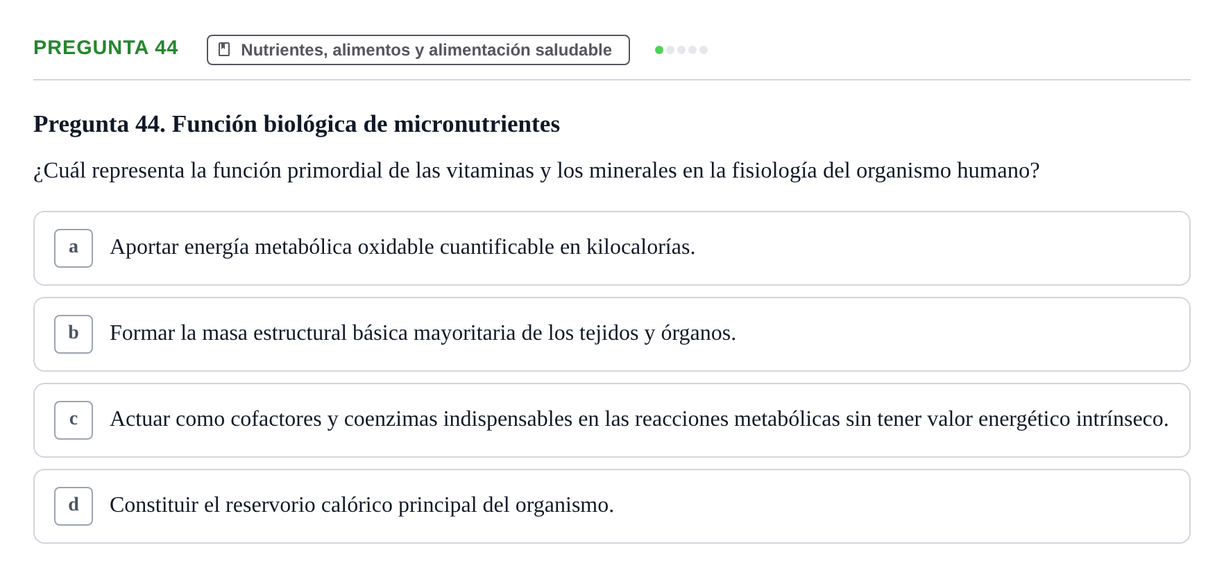 Enunciado: Pregunta 44 · Biología del Cuidado UIC 2024