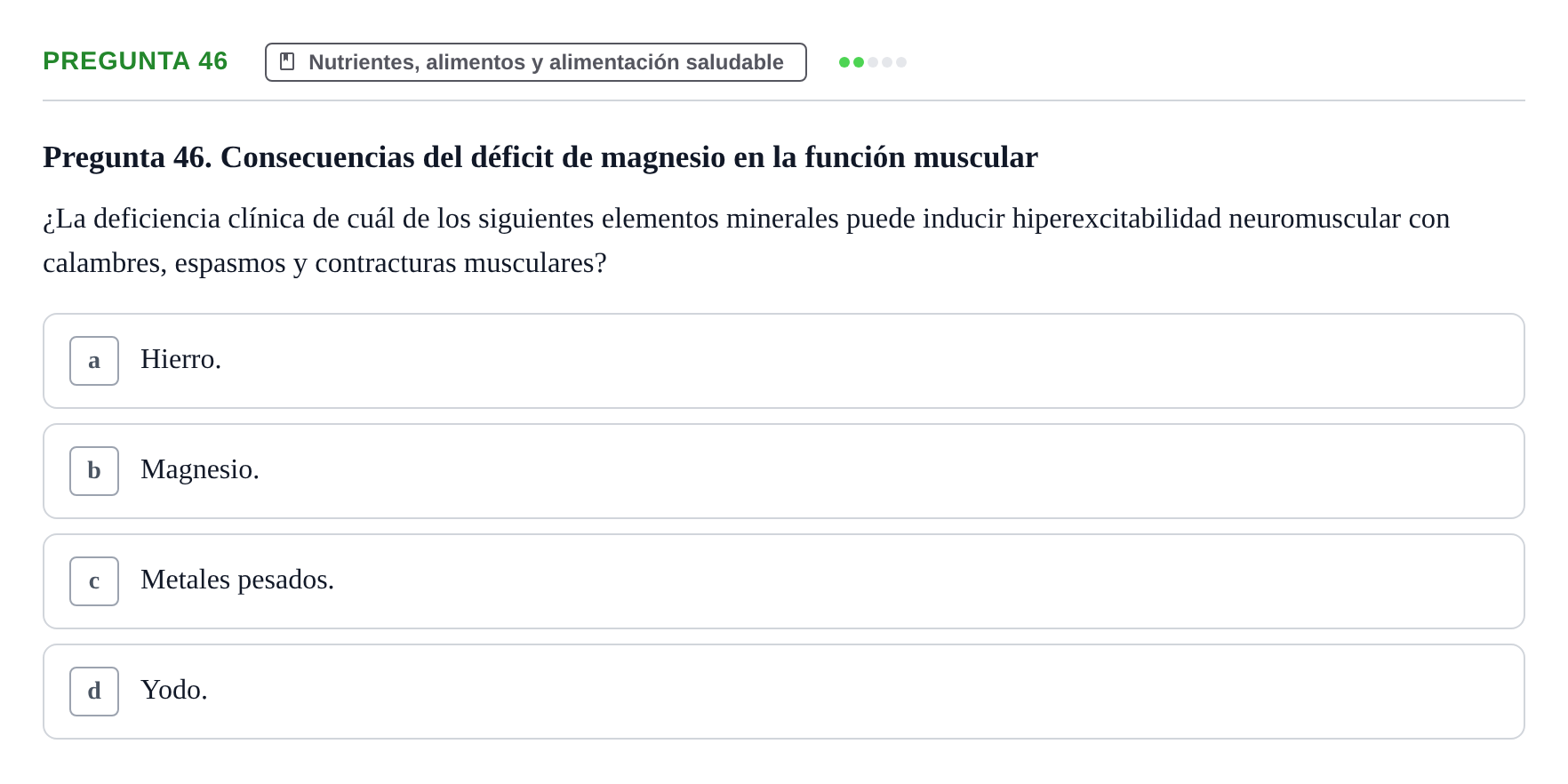 Enunciado: Pregunta 46 · Biología del Cuidado UIC 2024