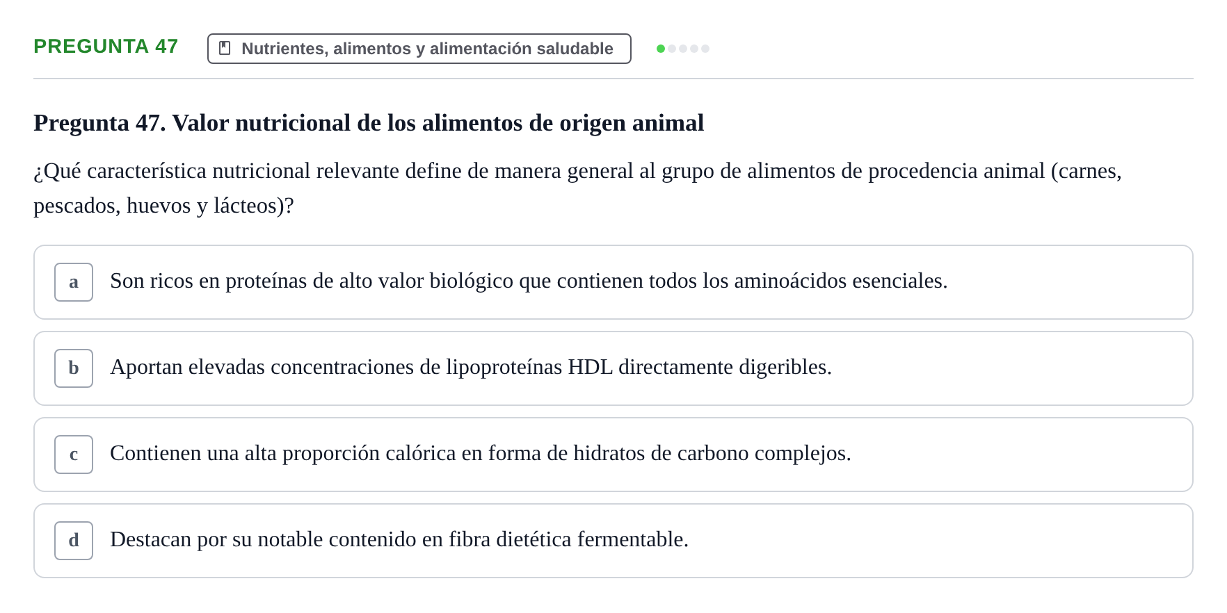 Enunciado: Pregunta 47 · Biología del Cuidado UIC 2024