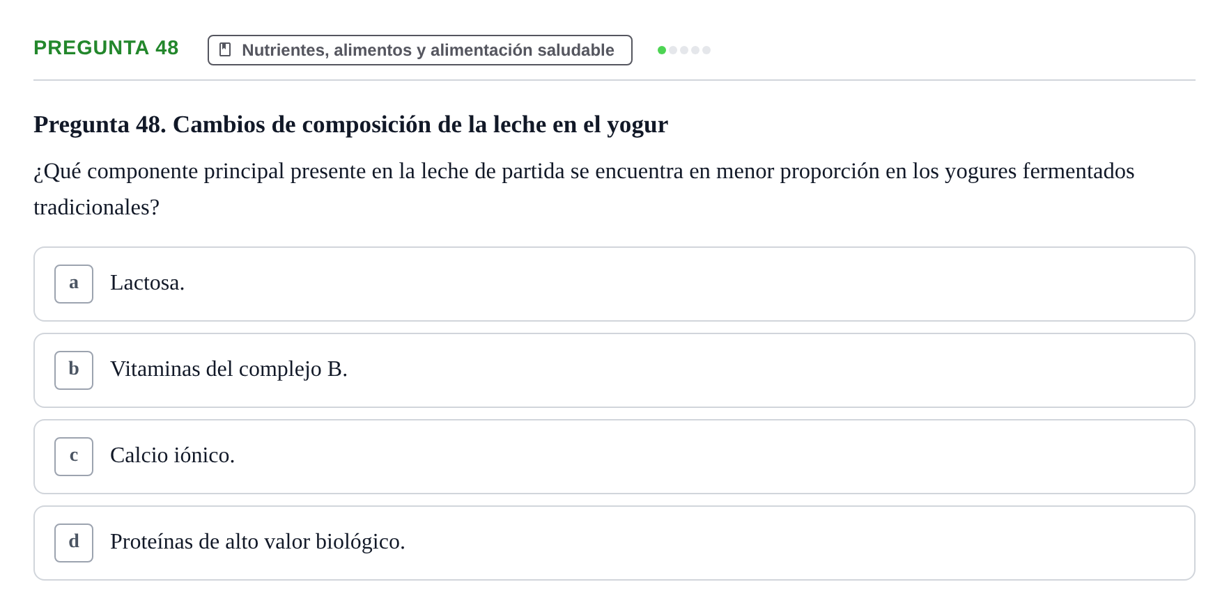 Enunciado: Pregunta 48 · Biología del Cuidado UIC 2024