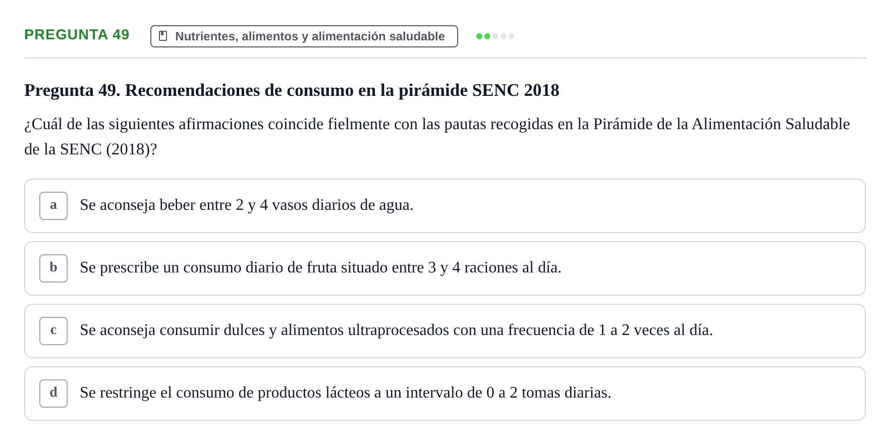 Enunciado: Pregunta 49 · Biología del Cuidado UIC 2024