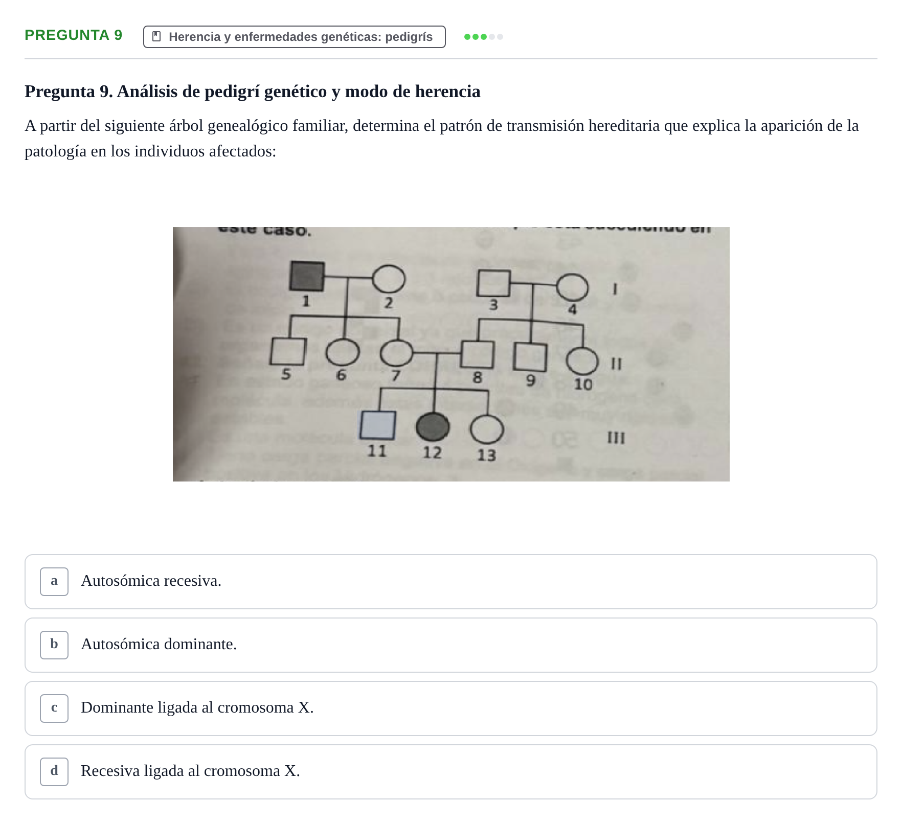 Enunciado: Pregunta 9 · Biología del Cuidado UIC 2024