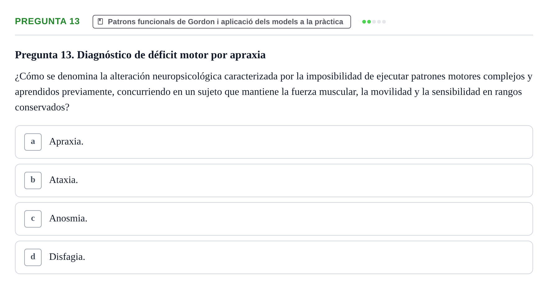 Enunciado: Pregunta 13