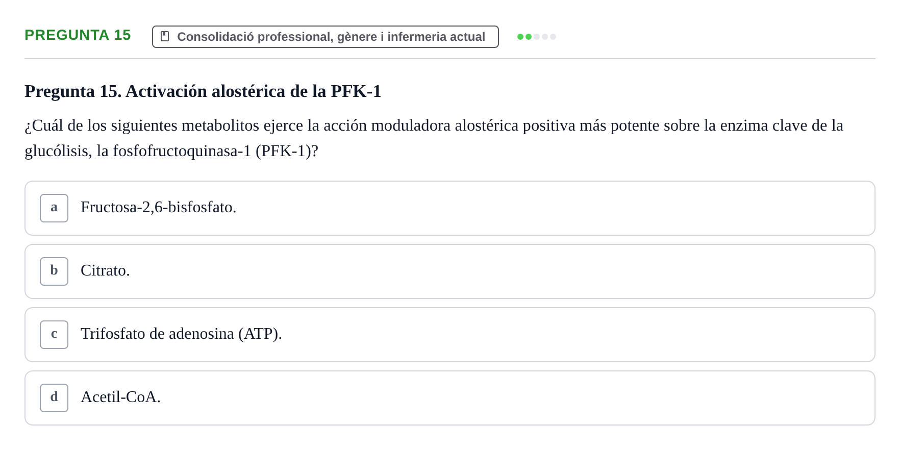 Enunciado: Pregunta 15