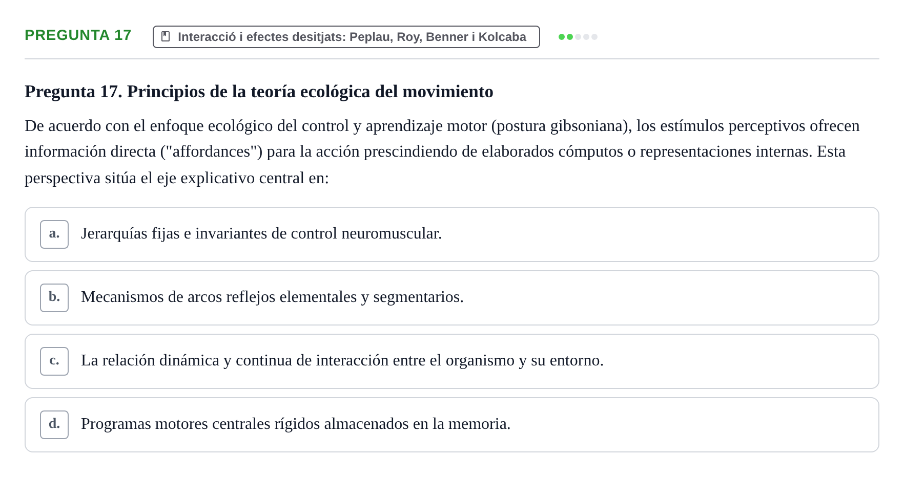 Enunciado: Pregunta 17