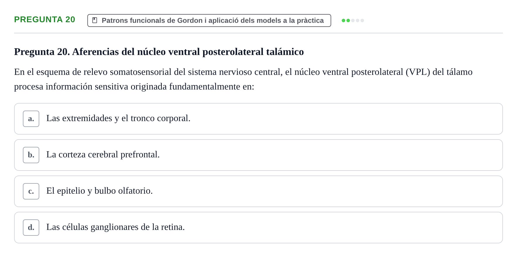 Enunciado: Pregunta 20