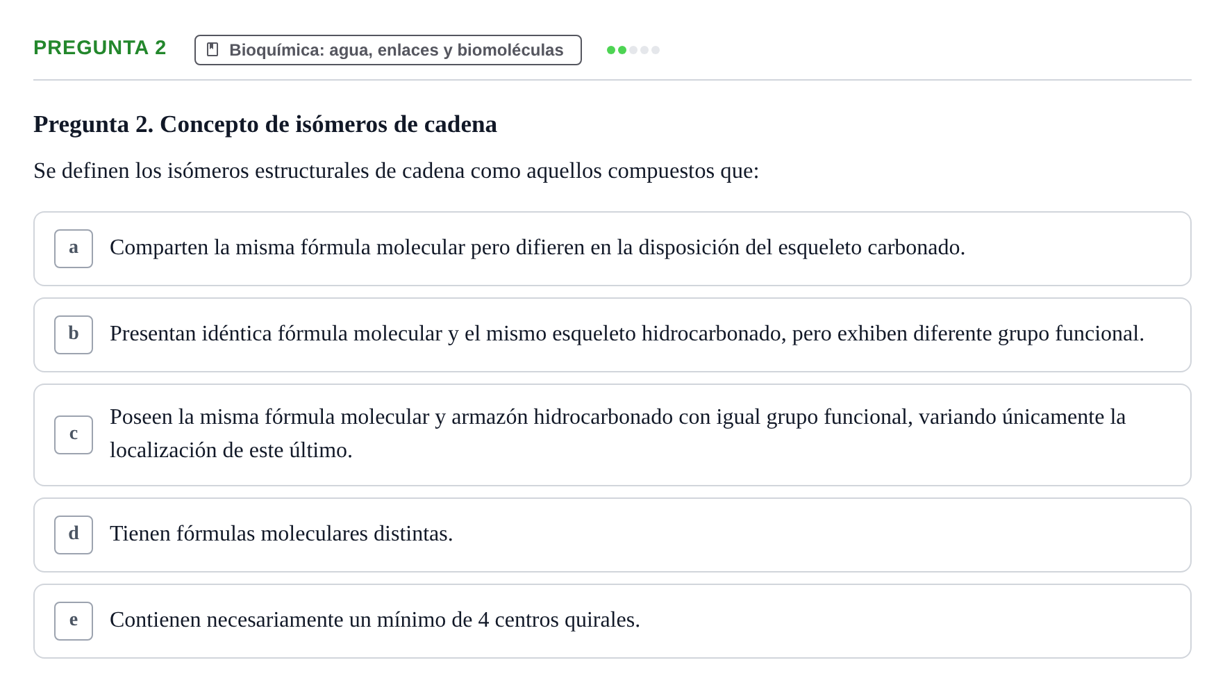 Enunciado: Pregunta 2 · Biología del Cuidado UIC 2018