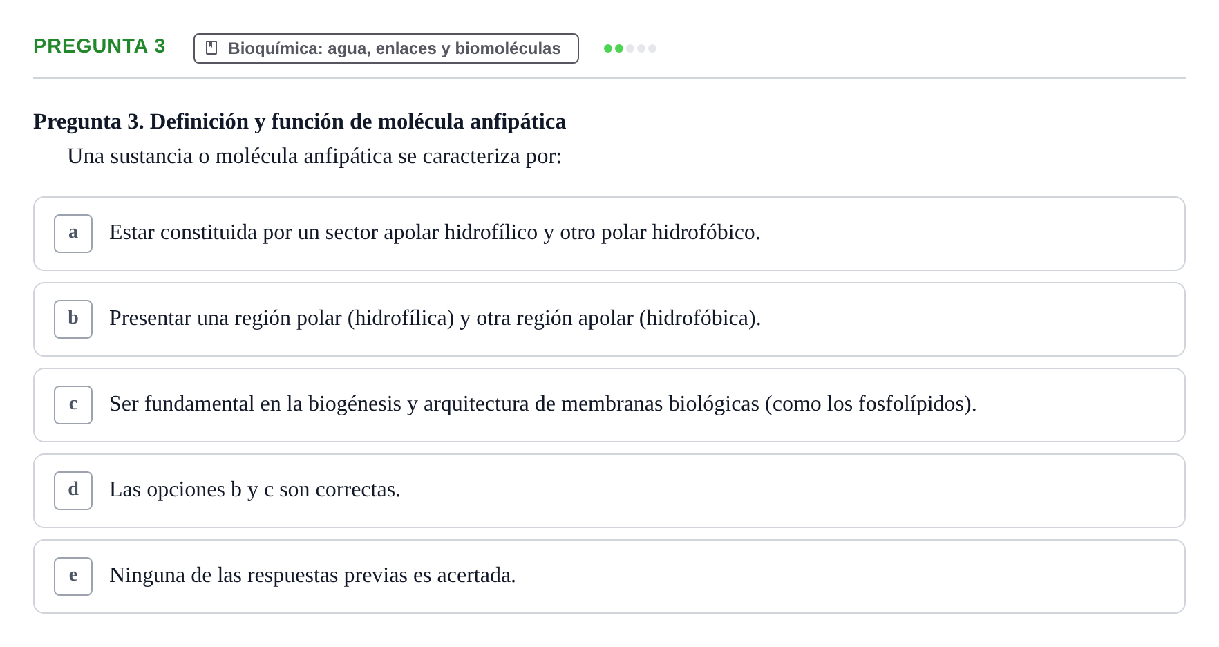Enunciado: Pregunta 3 · Biología del Cuidado UIC 2018
