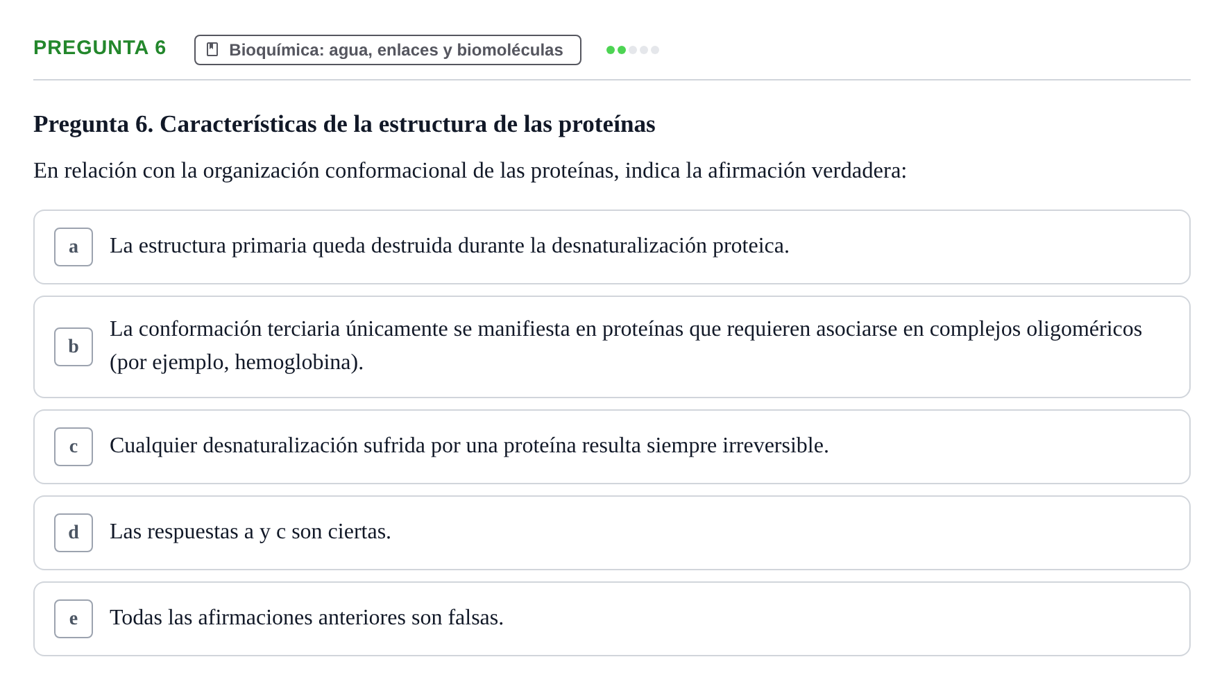 Enunciado: Pregunta 6 · Biología del Cuidado UIC 2018