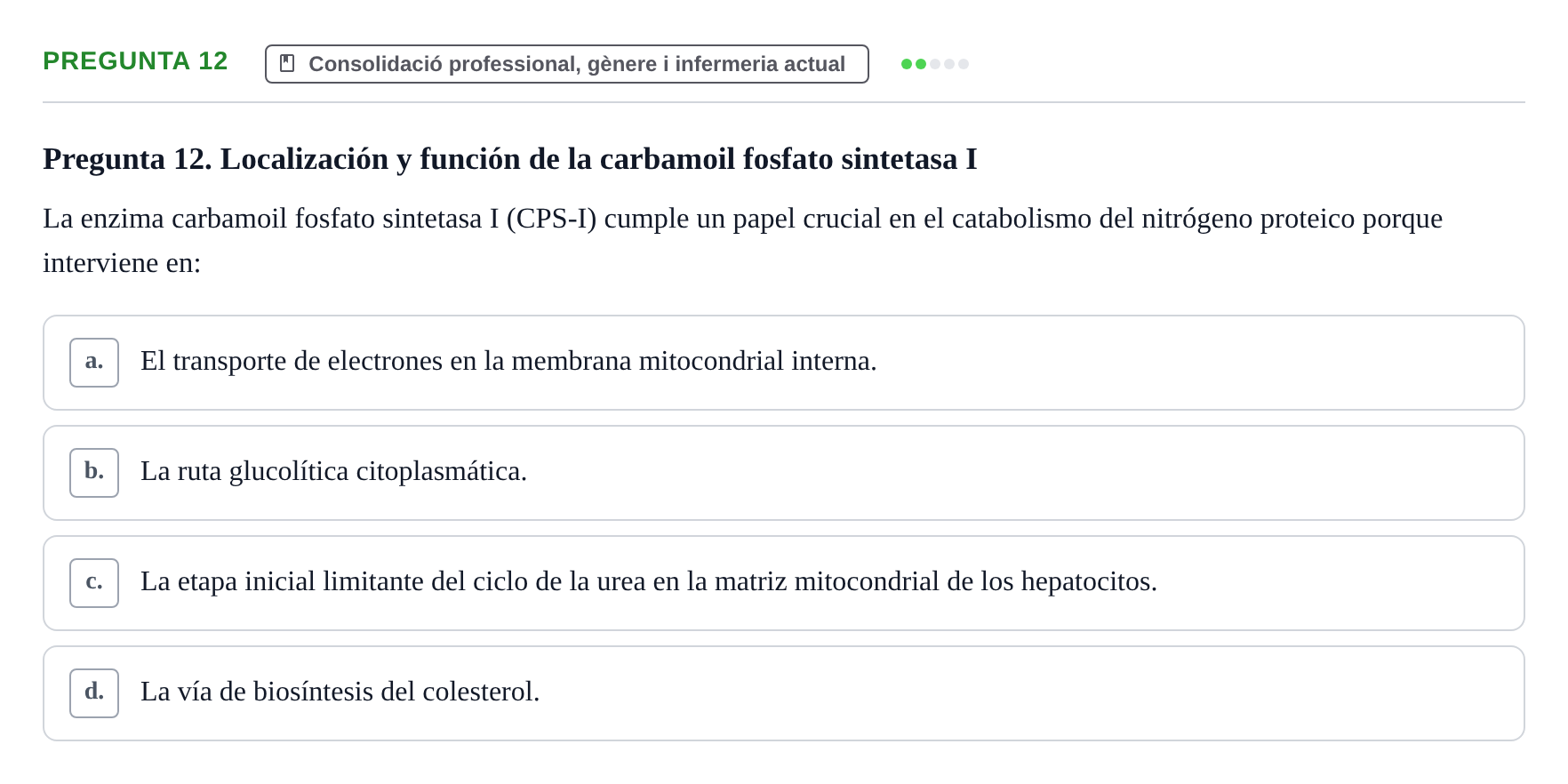 Enunciado: Pregunta 12