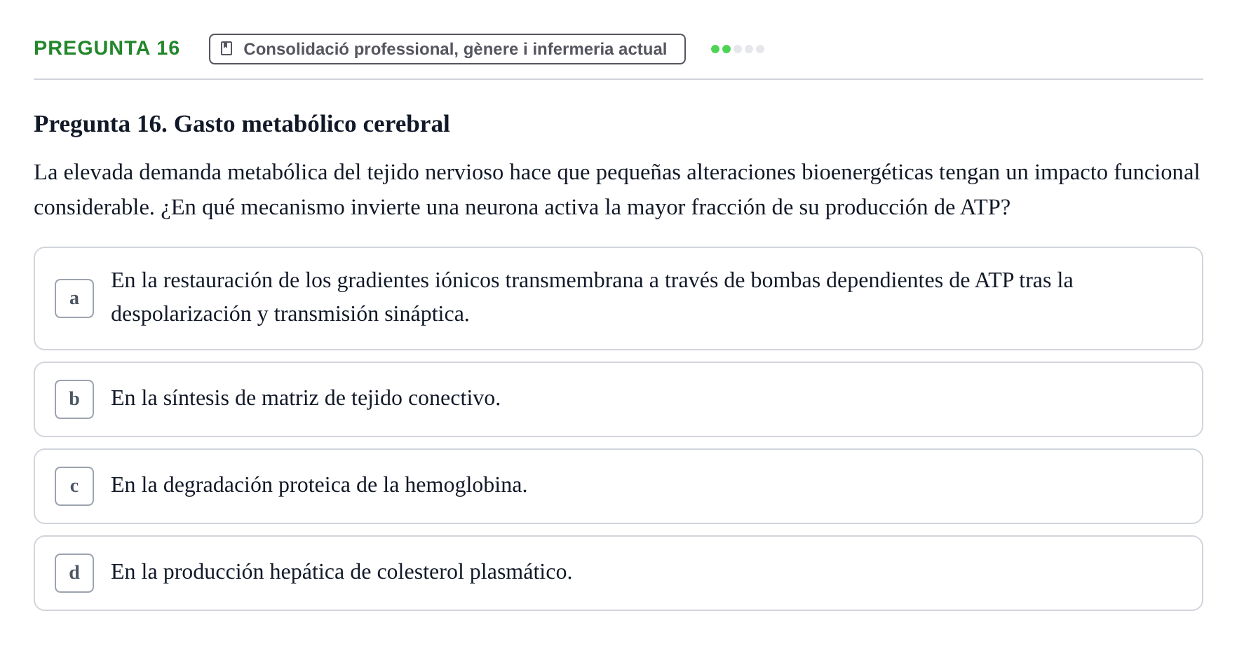 Enunciado: Pregunta 16