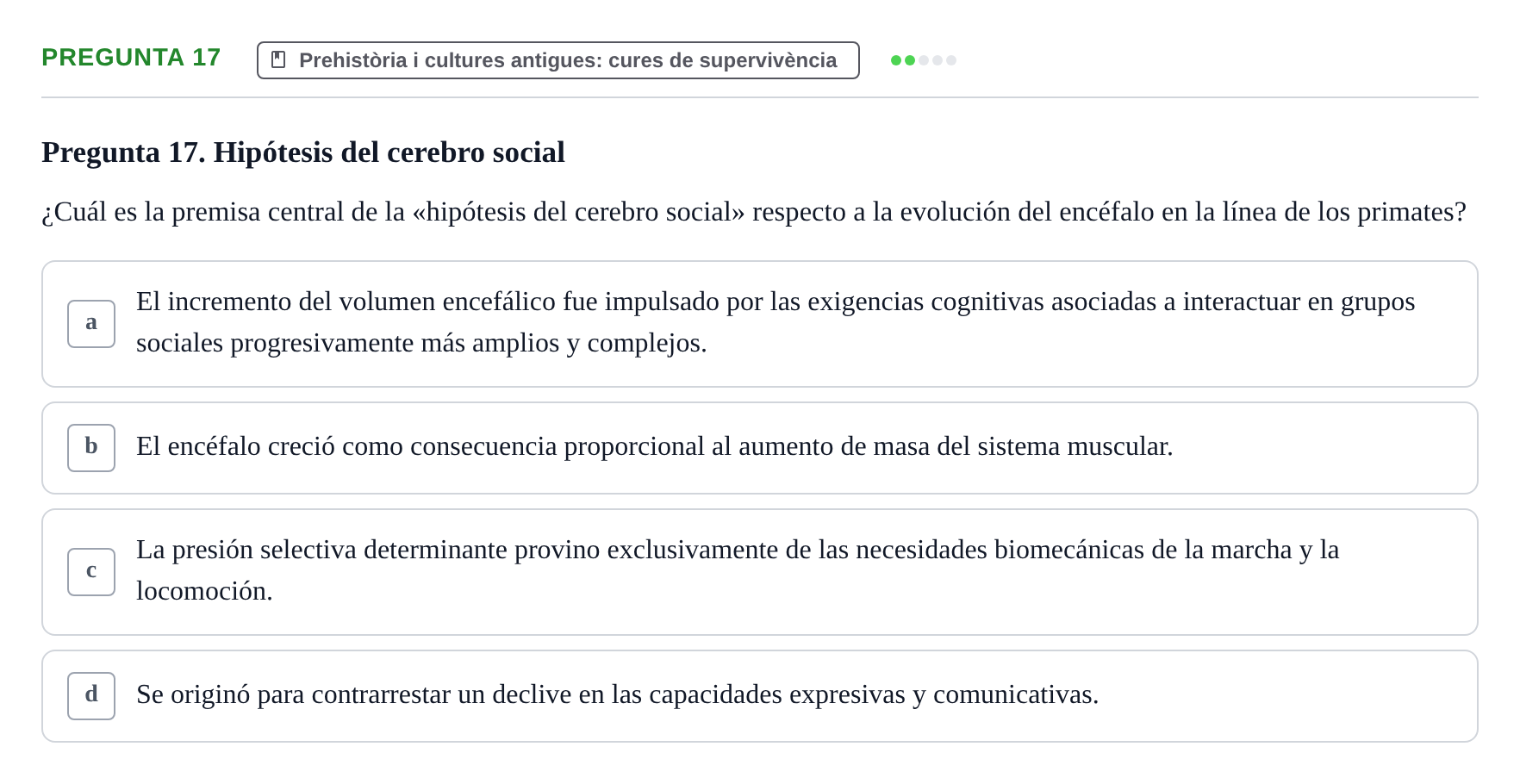 Enunciado: Pregunta 17