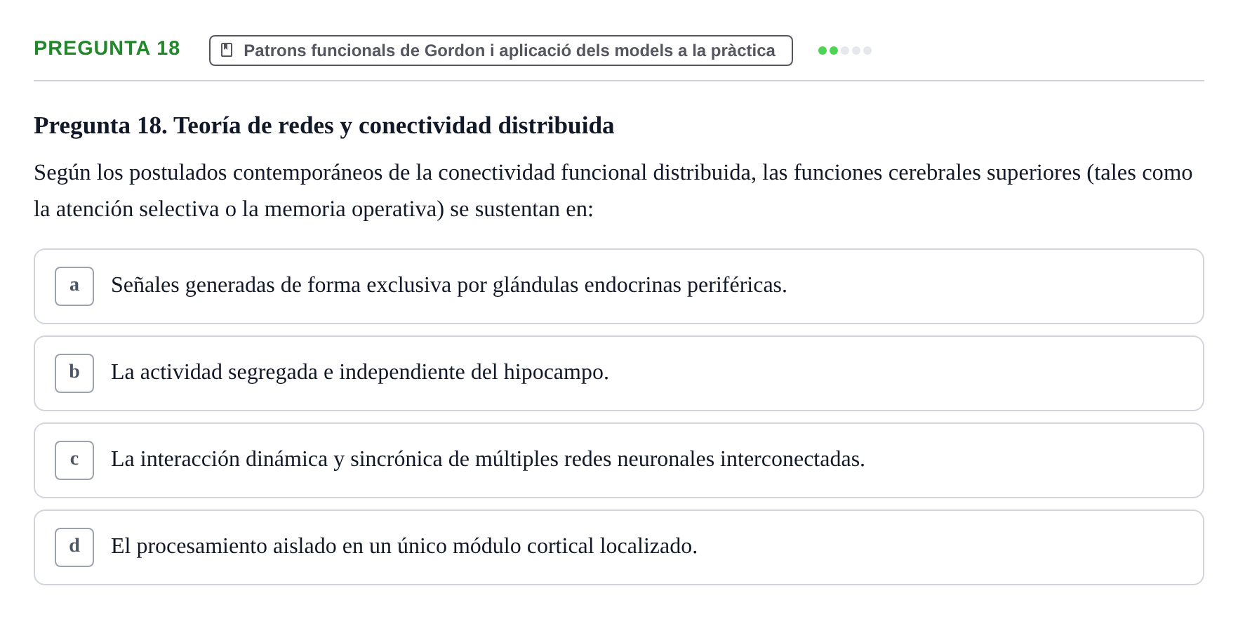 Enunciado: Pregunta 18