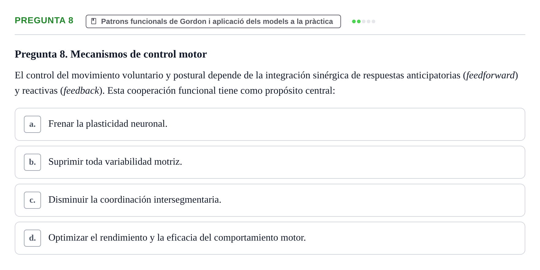 Enunciado: Pregunta 8