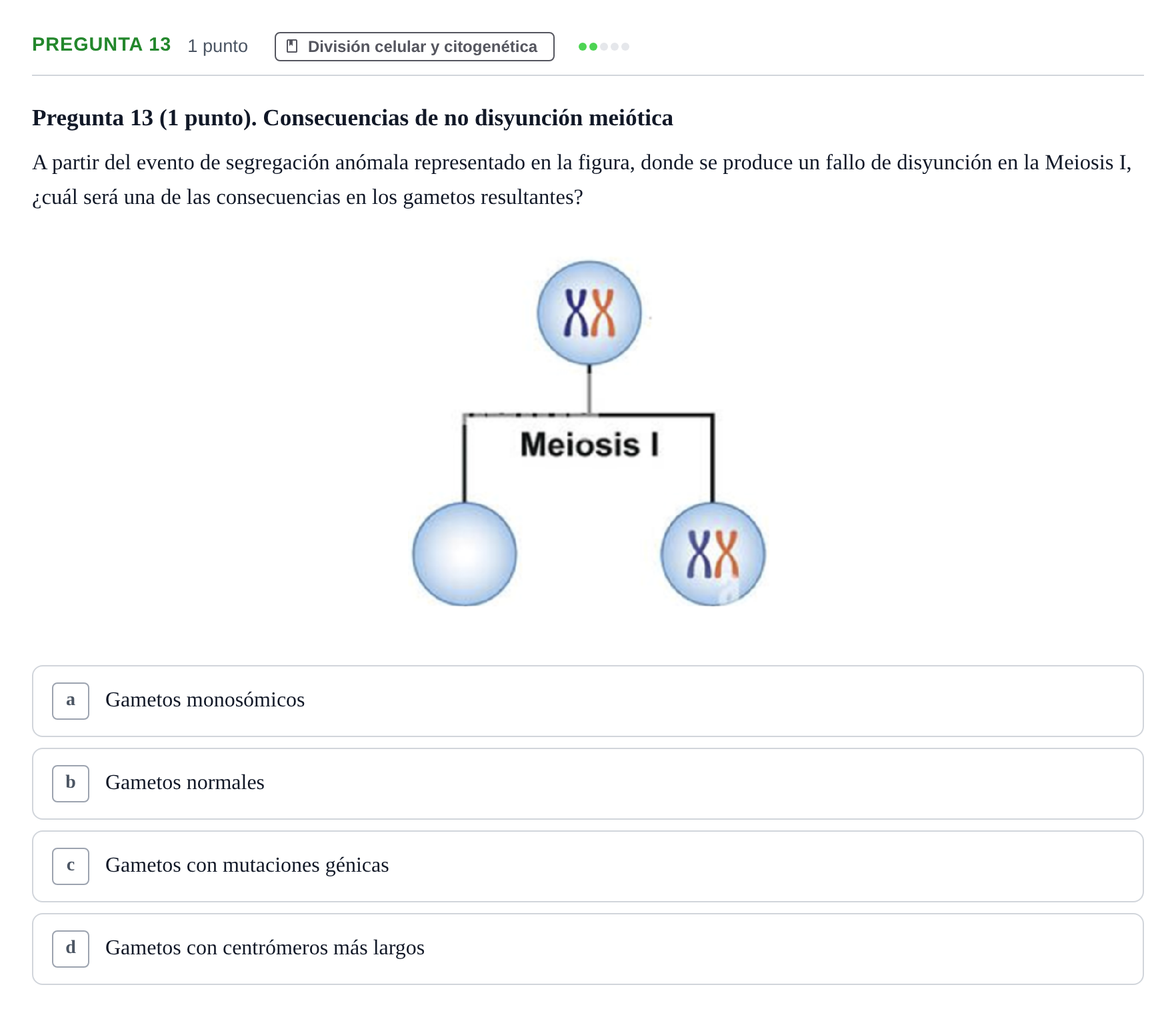 Enunciado: Pregunta 13 · Biología del Cuidado UIC 2022