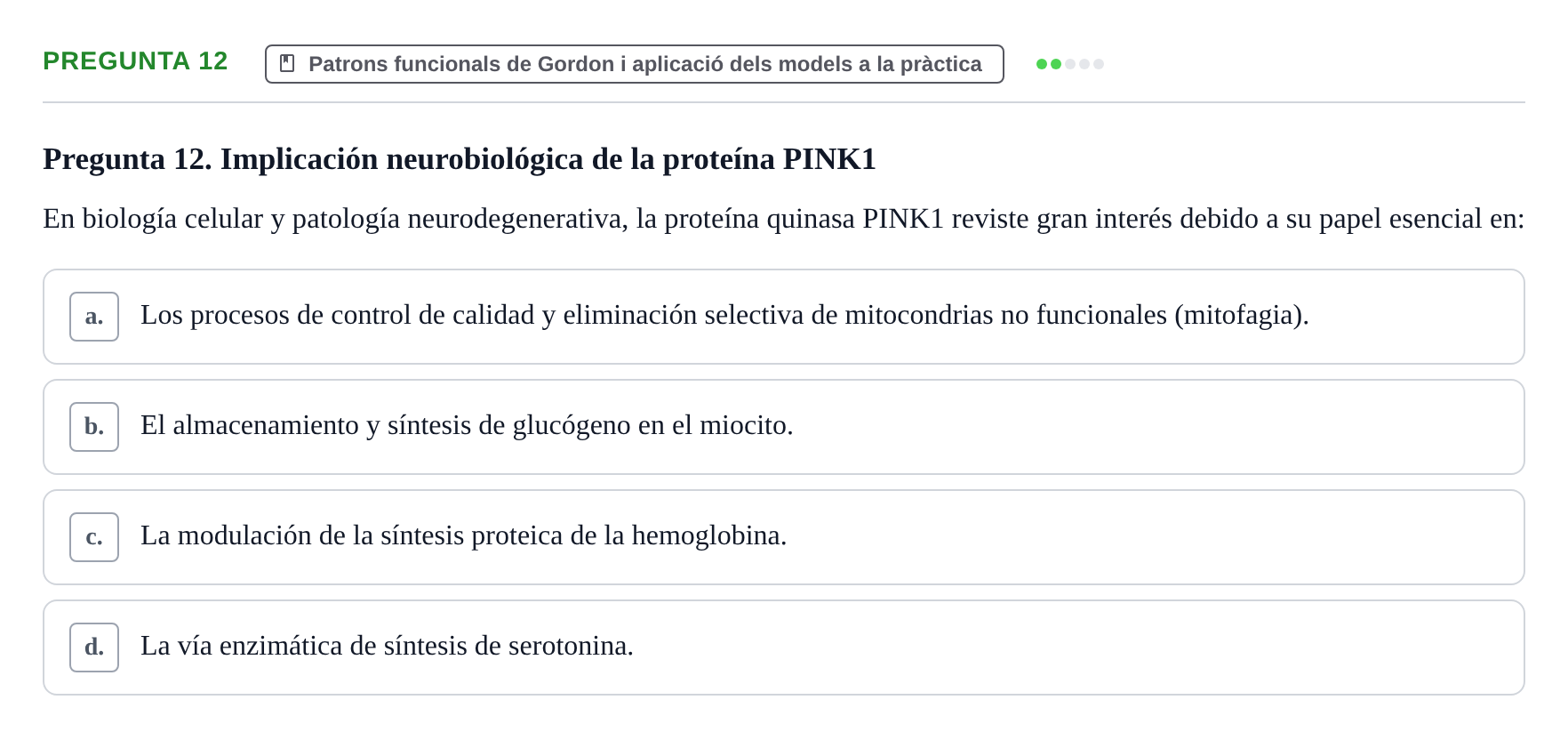 Enunciado: Pregunta 12