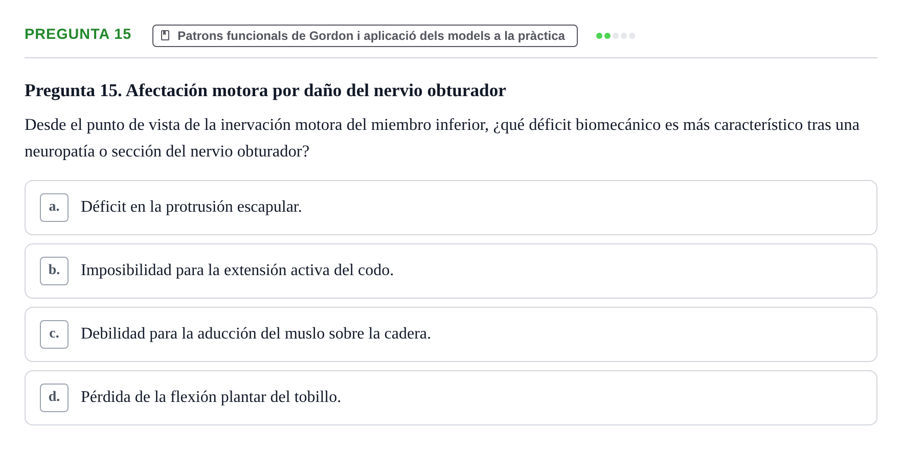 Enunciado: Pregunta 15