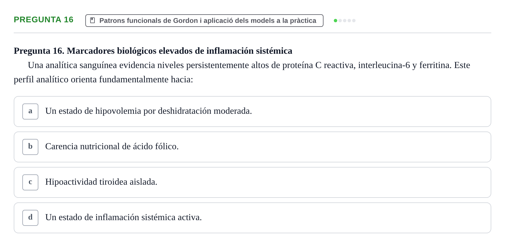 Enunciado: Pregunta 16