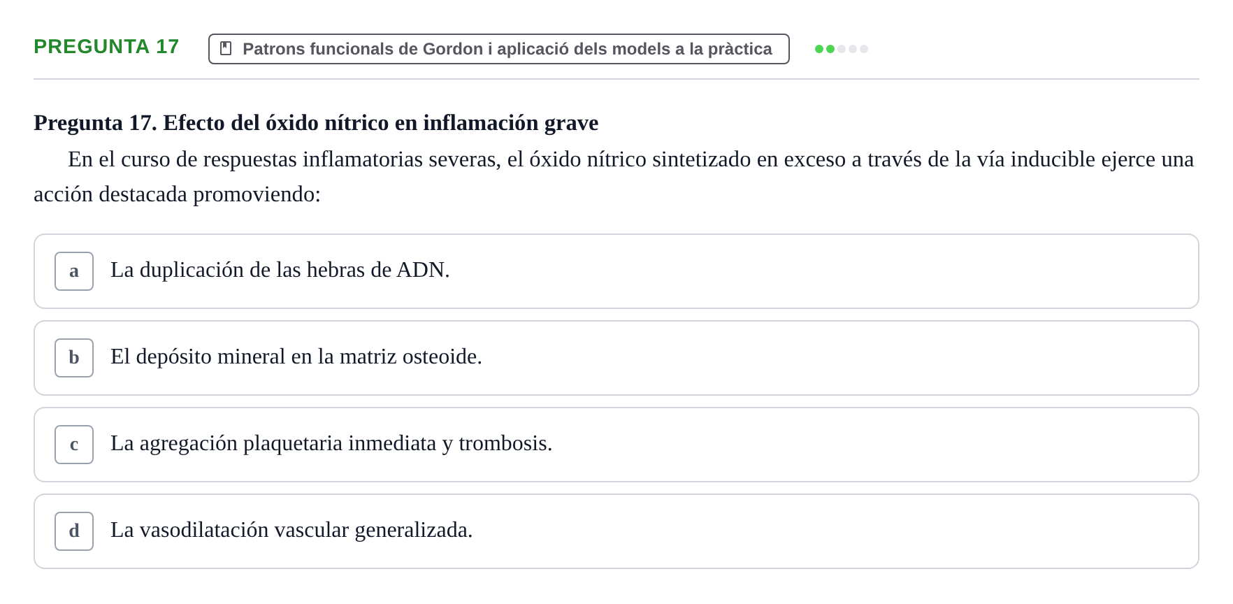 Enunciado: Pregunta 17