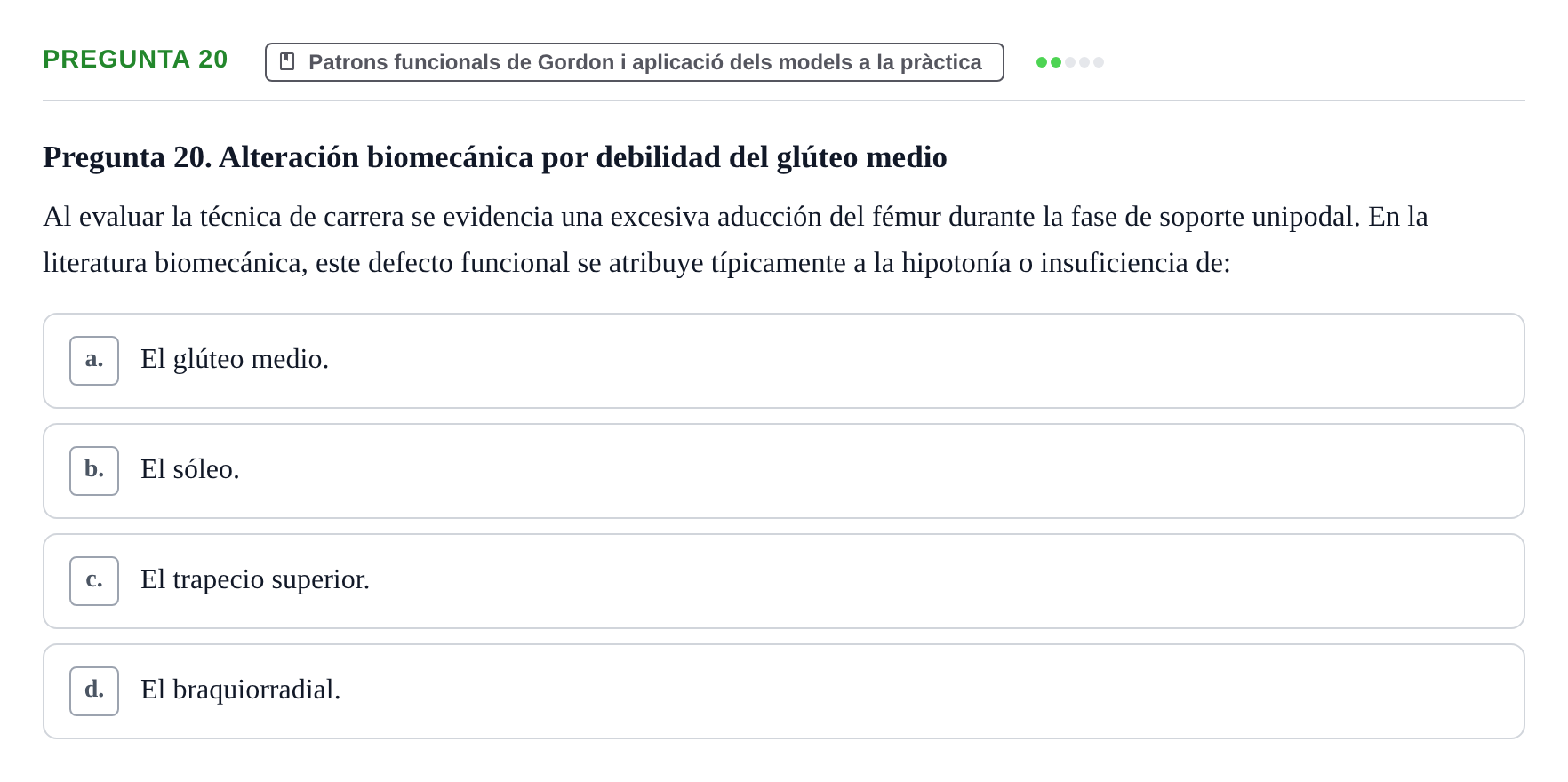 Enunciado: Pregunta 20