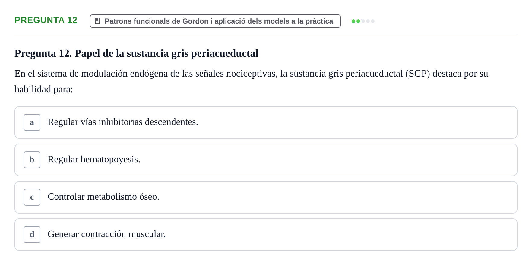 Enunciado: Pregunta 12