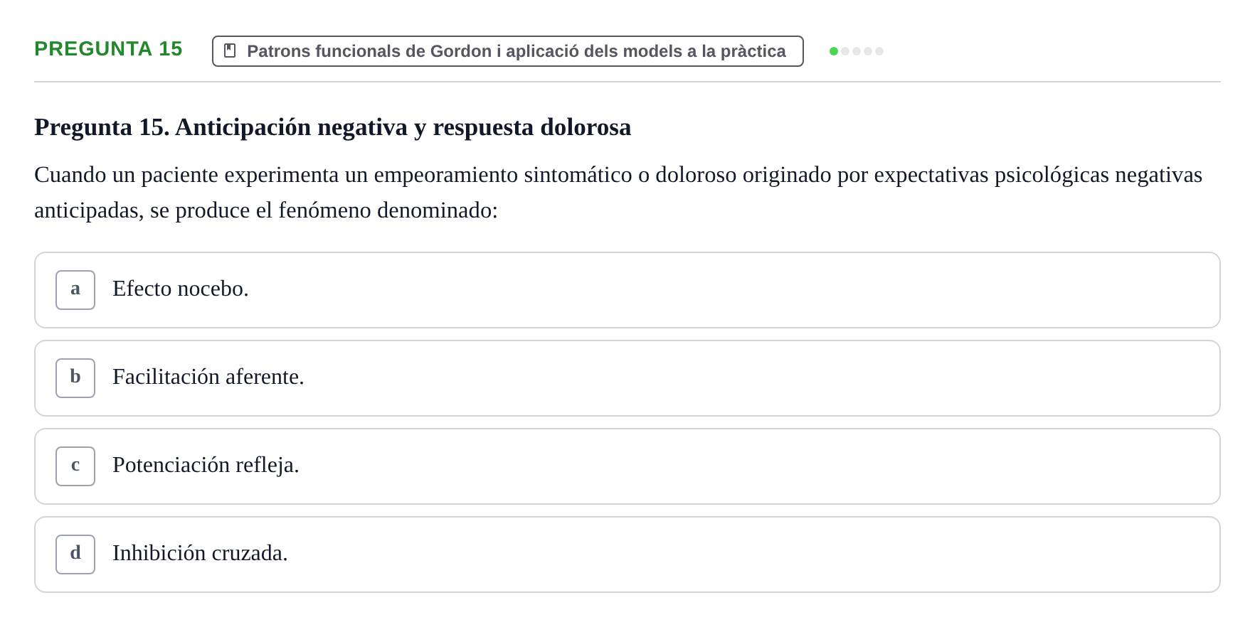 Enunciado: Pregunta 15