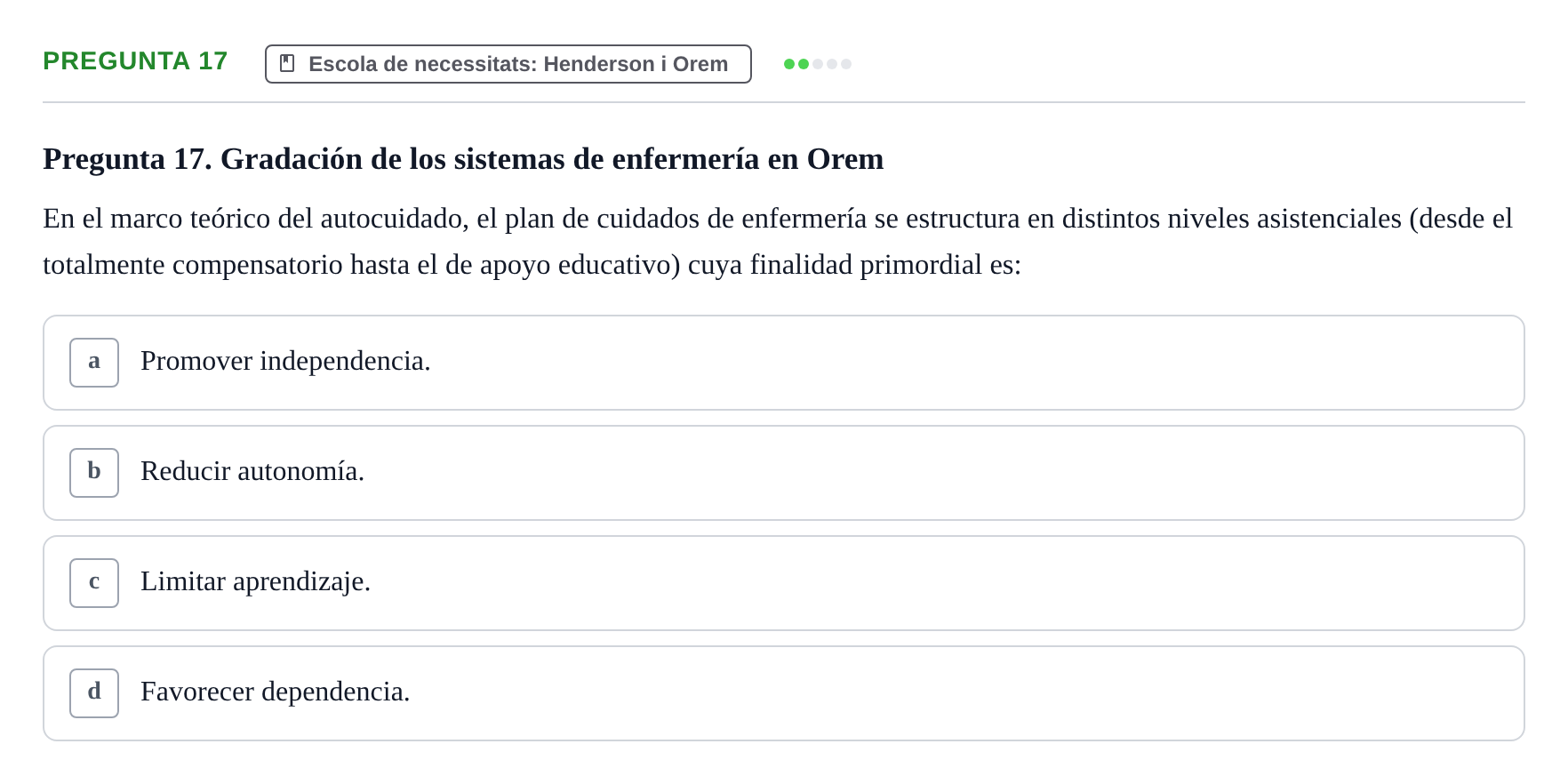 Enunciado: Pregunta 17