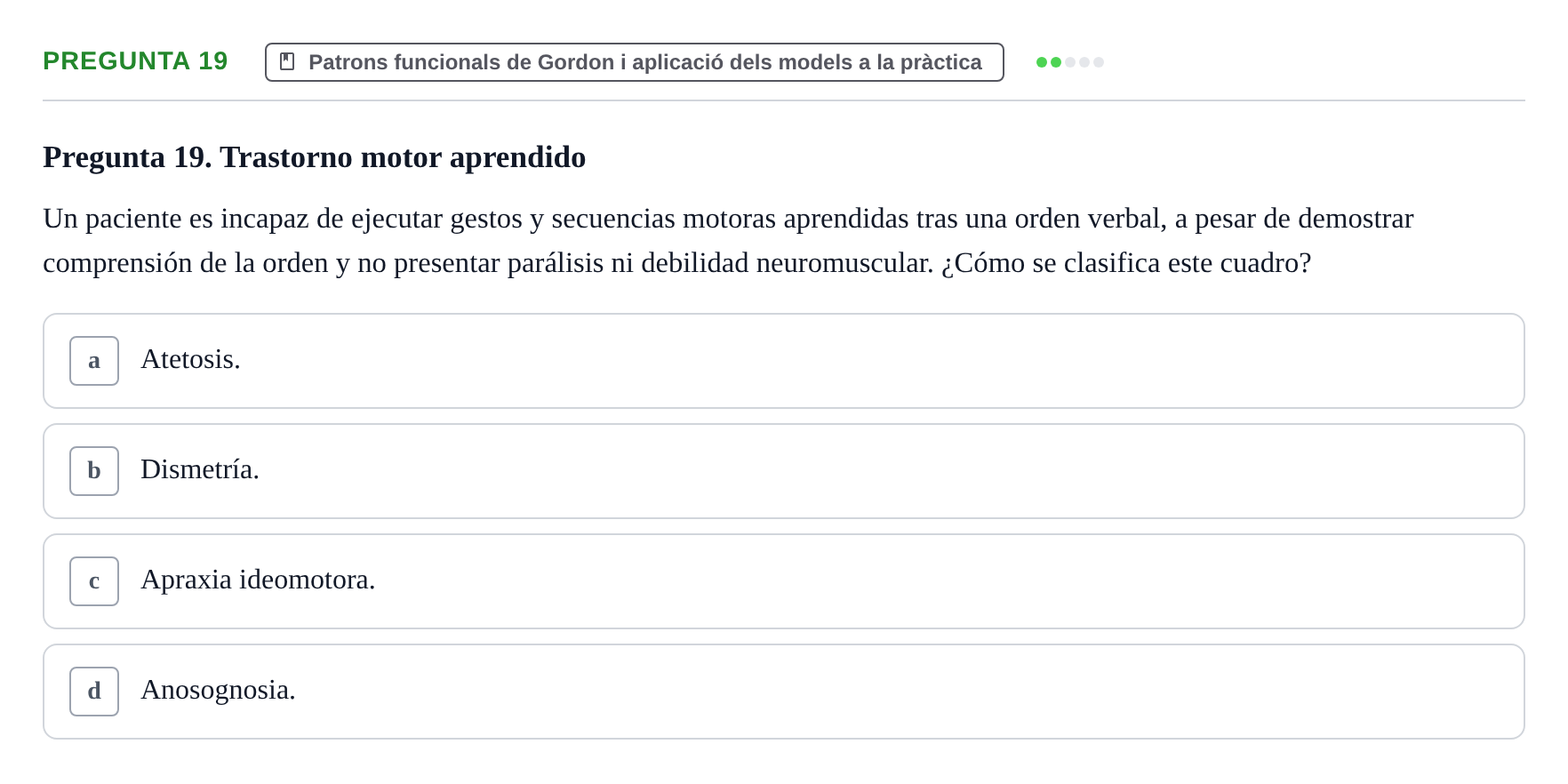 Enunciado: Pregunta 19