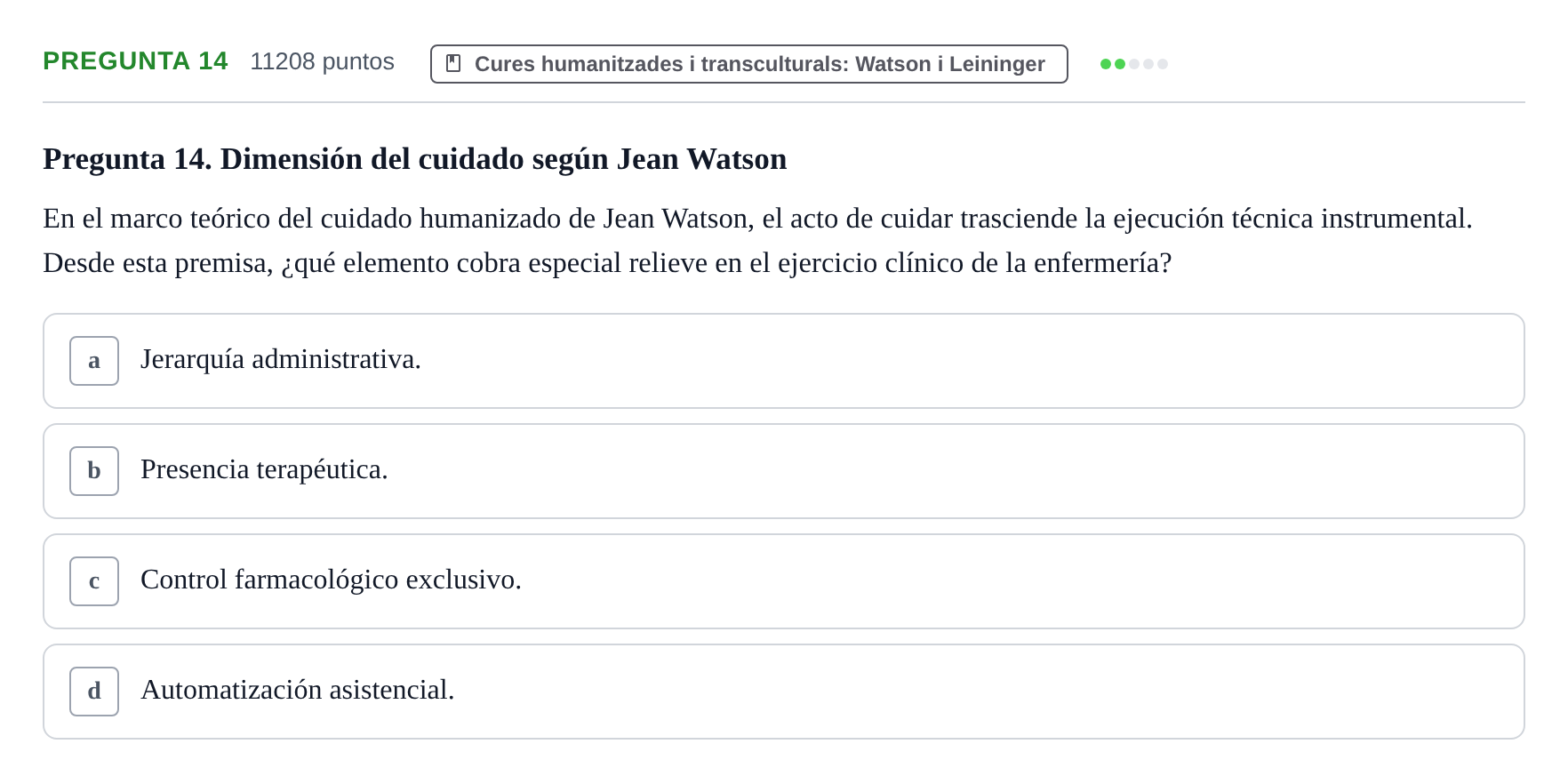 Enunciado: Pregunta 14