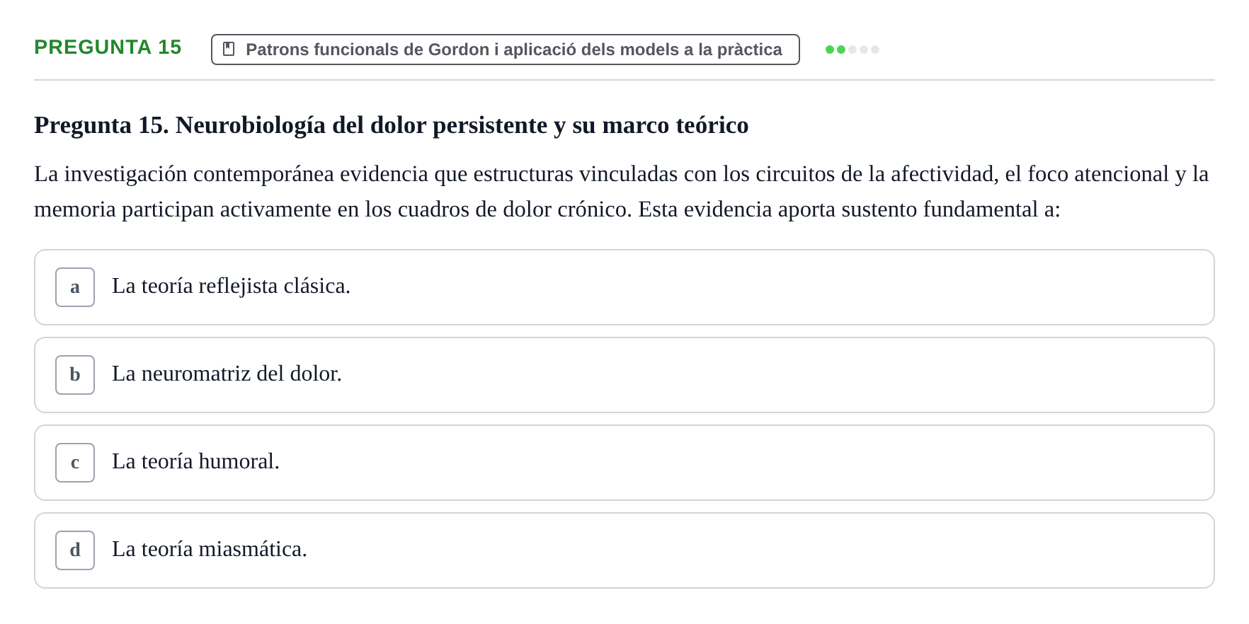 Enunciado: Pregunta 15