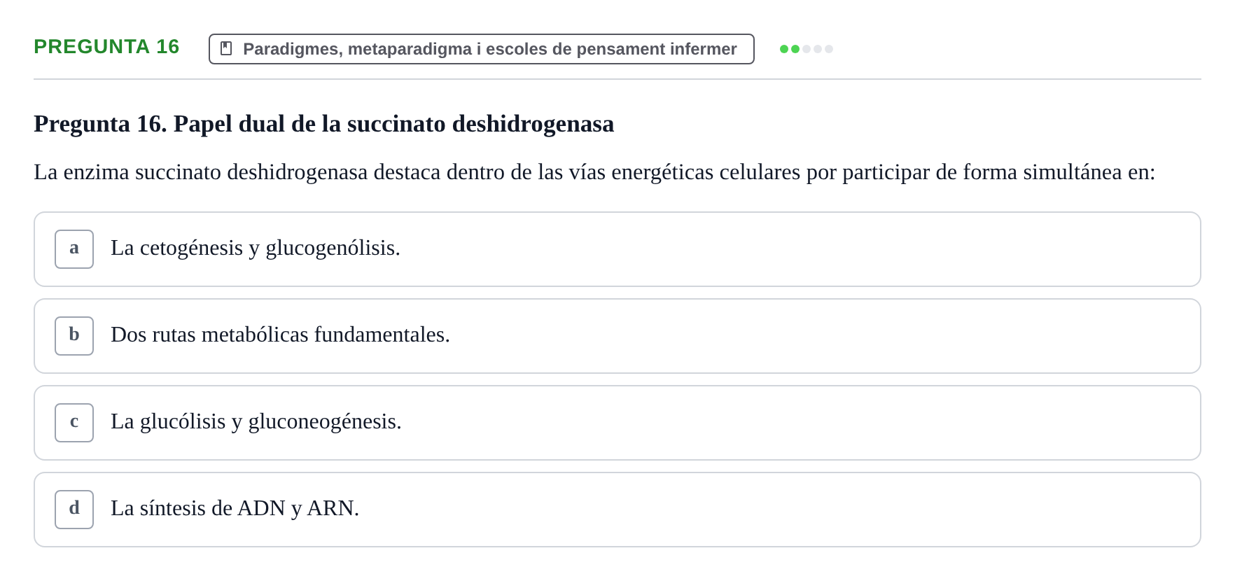 Enunciado: Pregunta 16