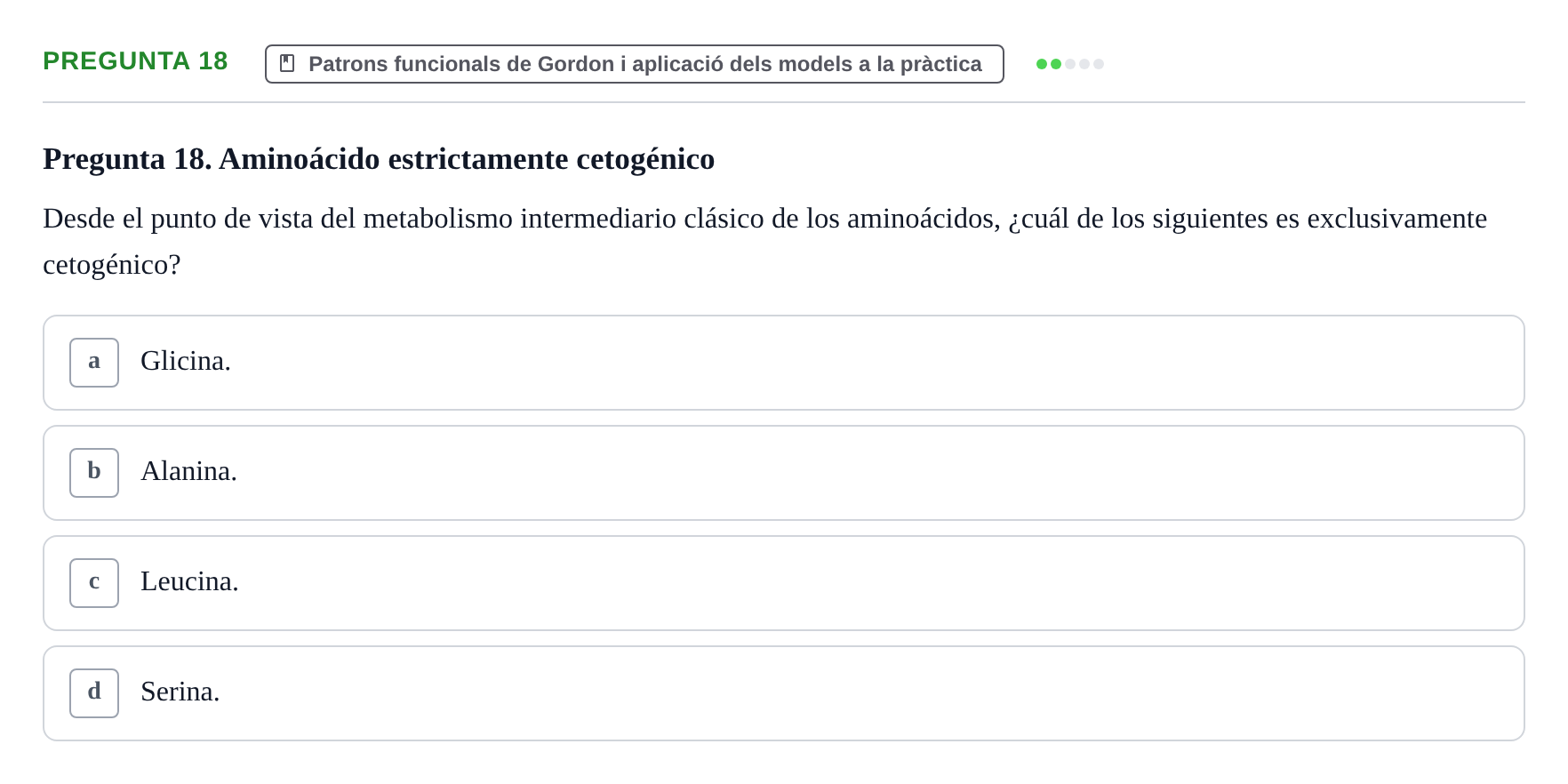 Enunciado: Pregunta 18