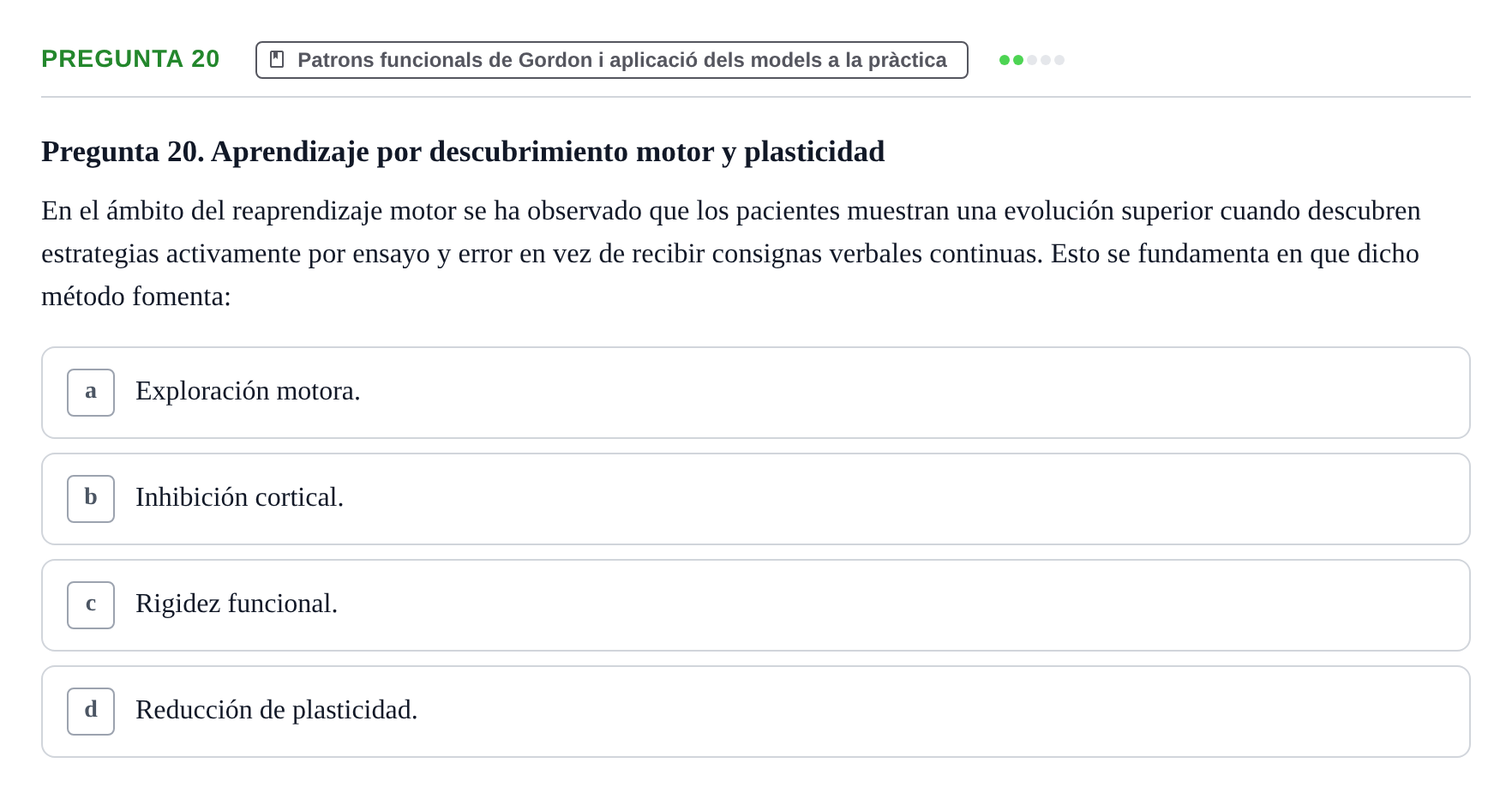 Enunciado: Pregunta 20