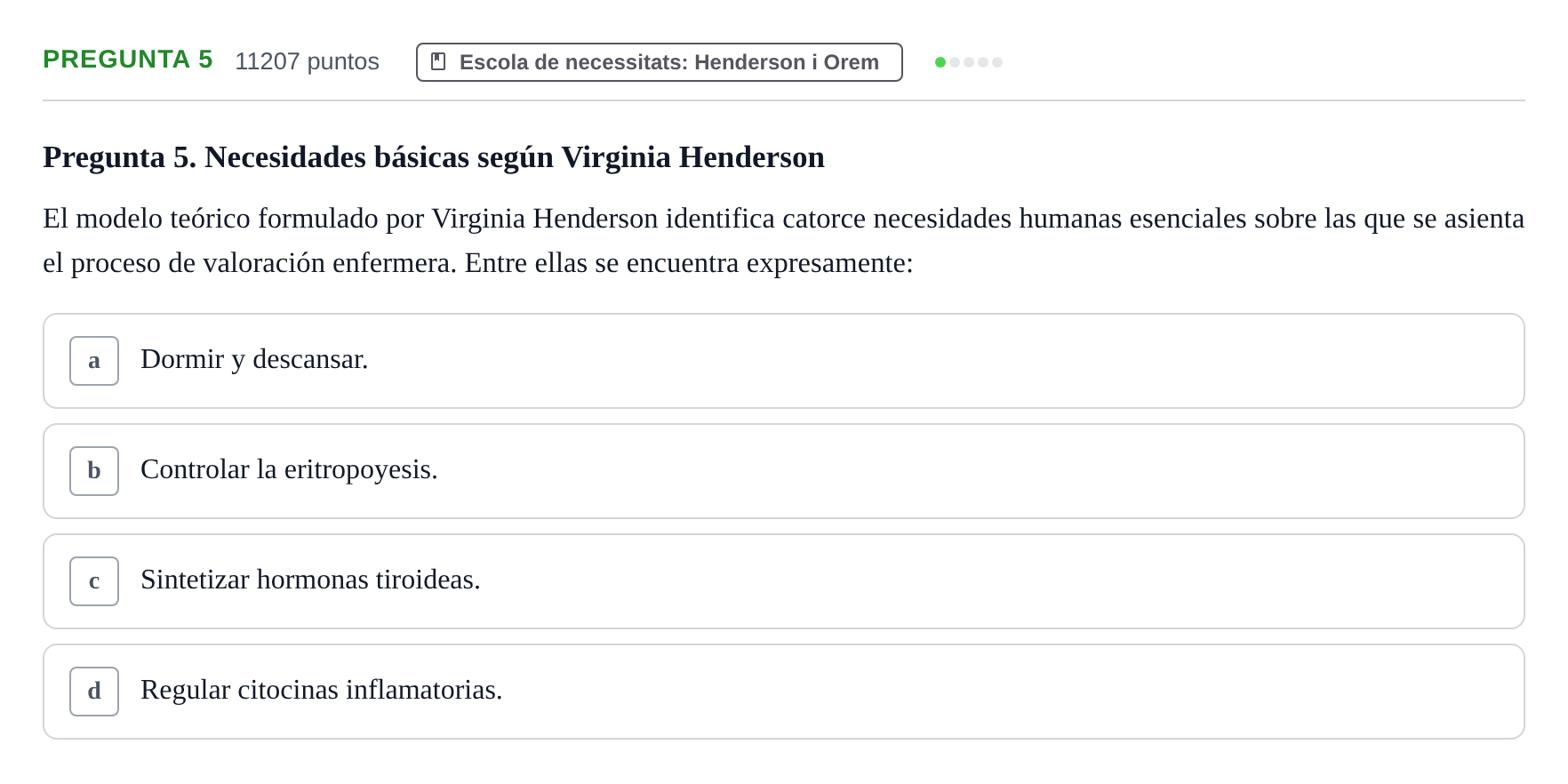 Enunciado: Pregunta 5