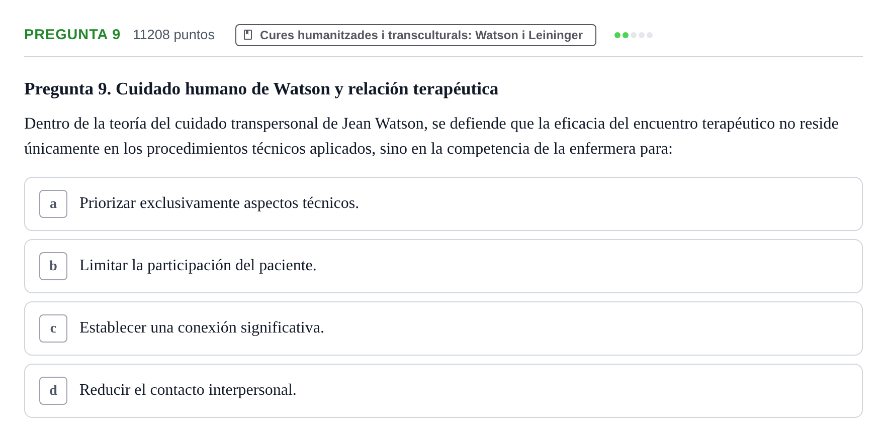 Enunciado: Pregunta 9