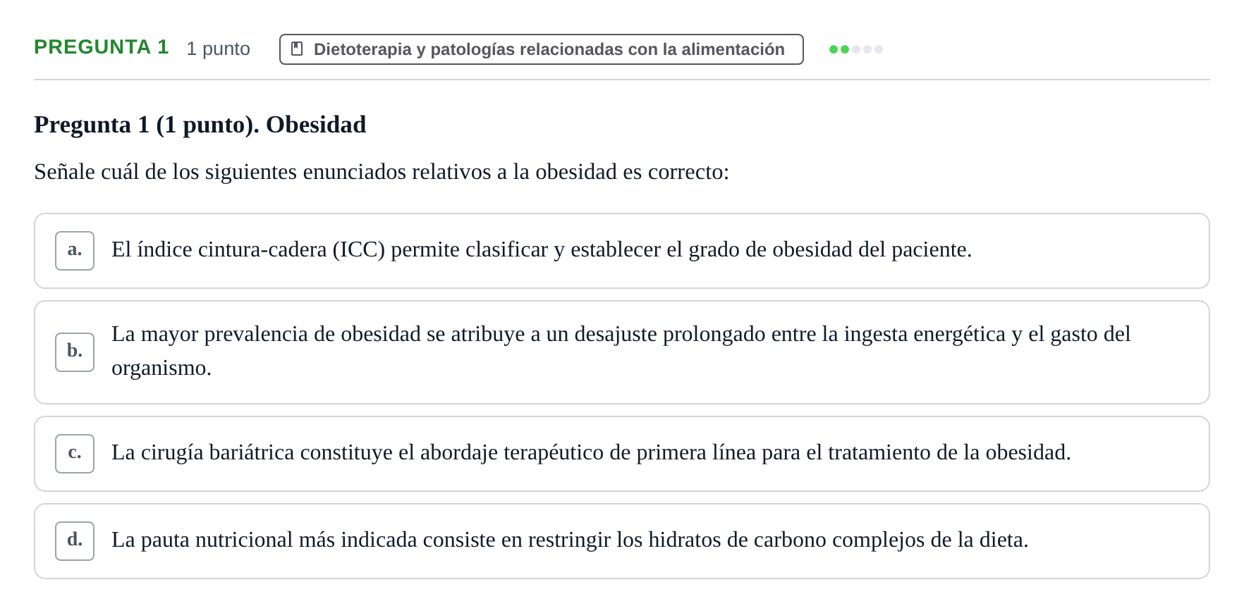 Enunciado: Pregunta 1 · Biología del Cuidado UIC 2022