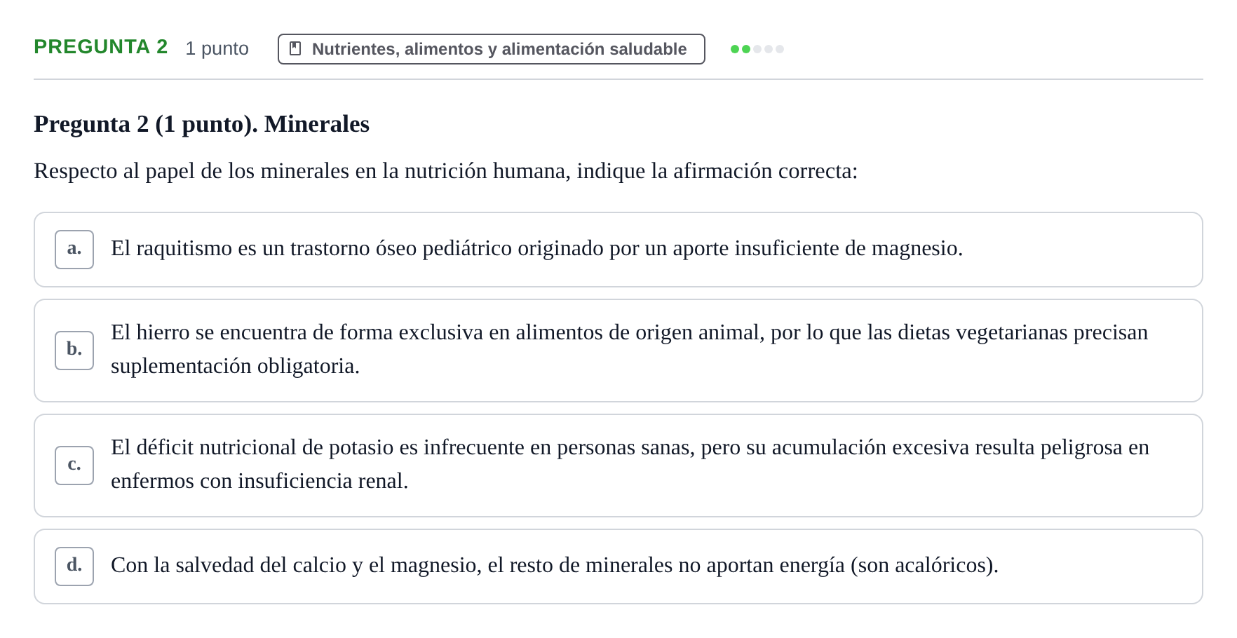 Enunciado: Pregunta 2 · Biología del Cuidado UIC 2022