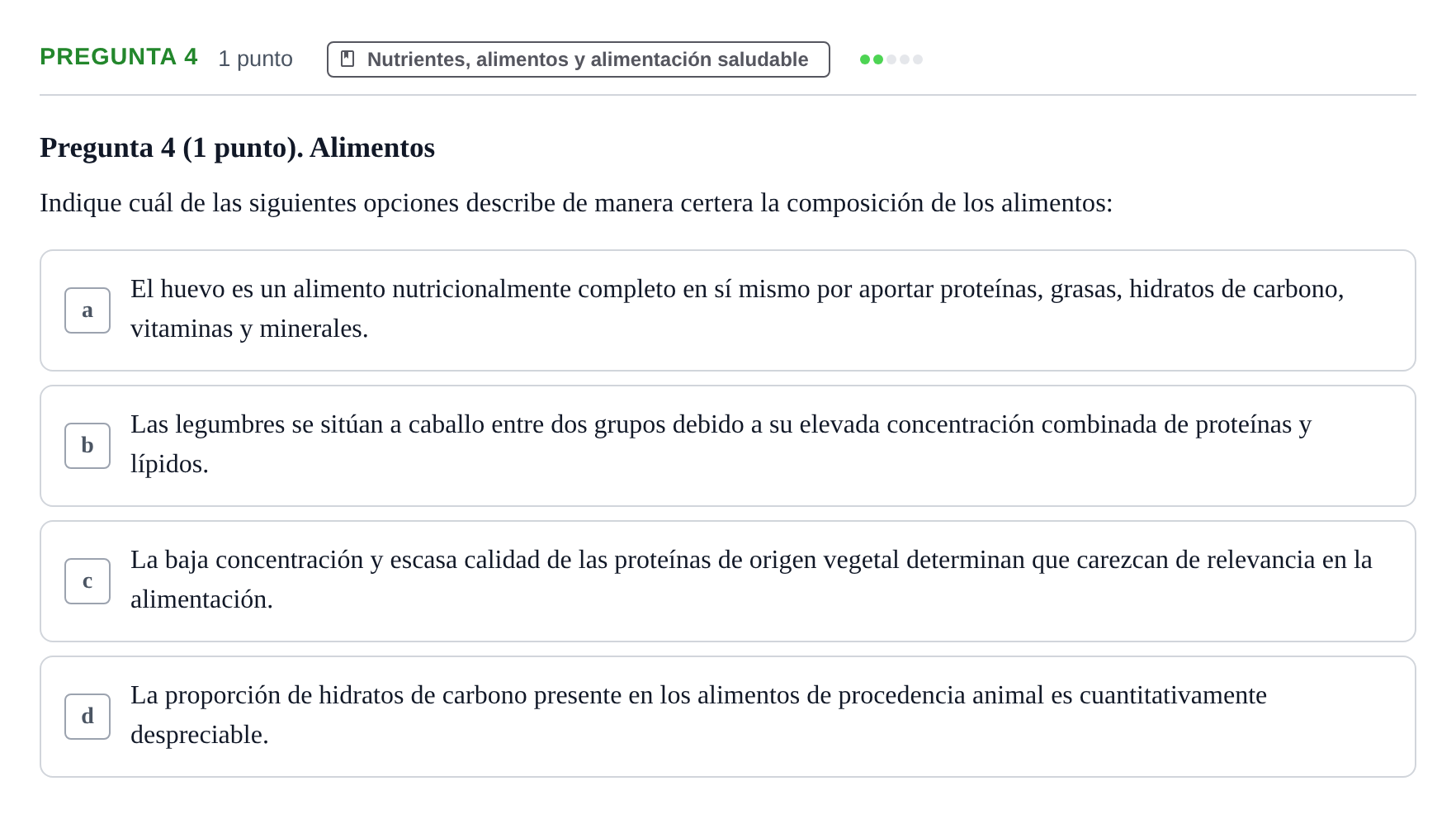 Enunciado: Pregunta 4 · Biología del Cuidado UIC 2022