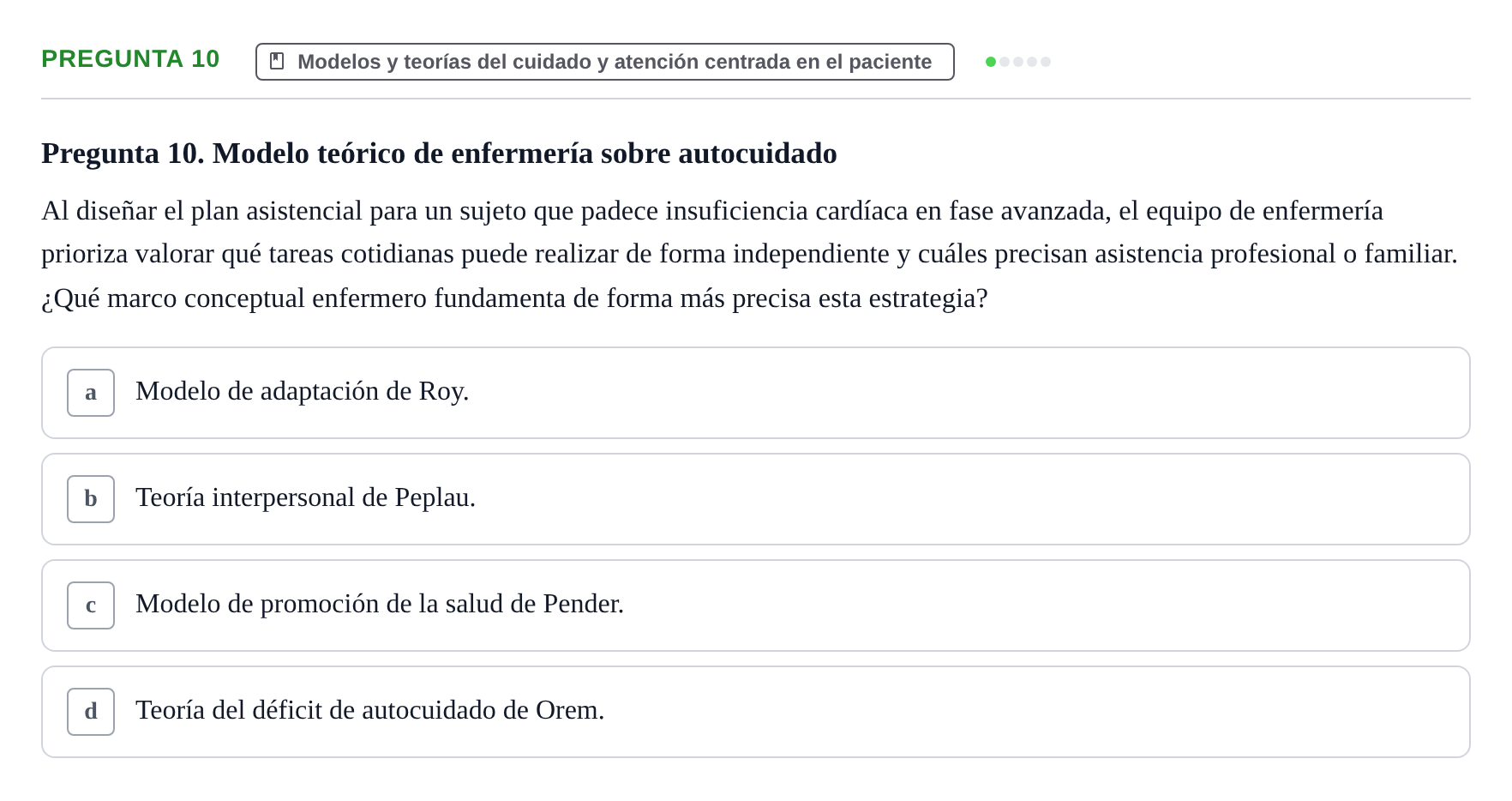 Enunciado: Pregunta 10