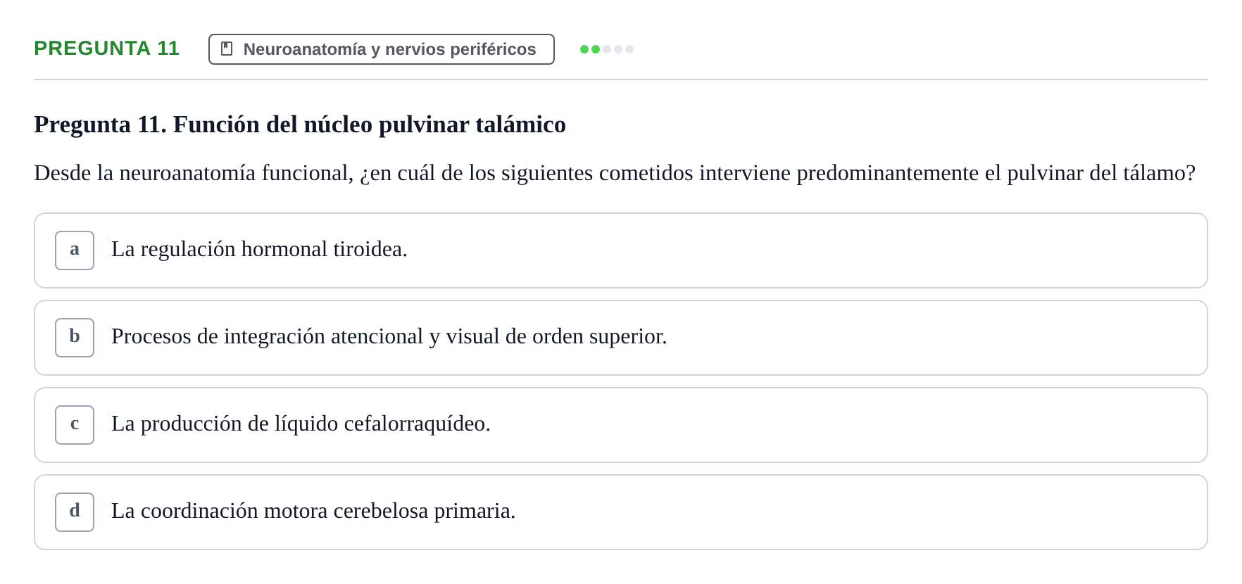 Enunciado: Pregunta 11
