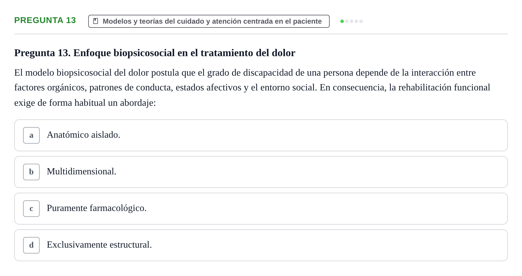 Enunciado: Pregunta 13