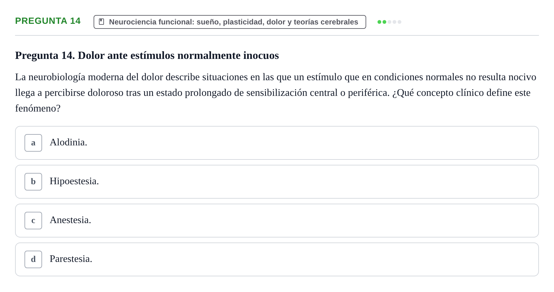 Enunciado: Pregunta 14