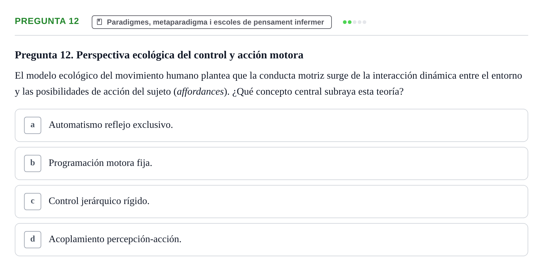 Enunciado: Pregunta 12