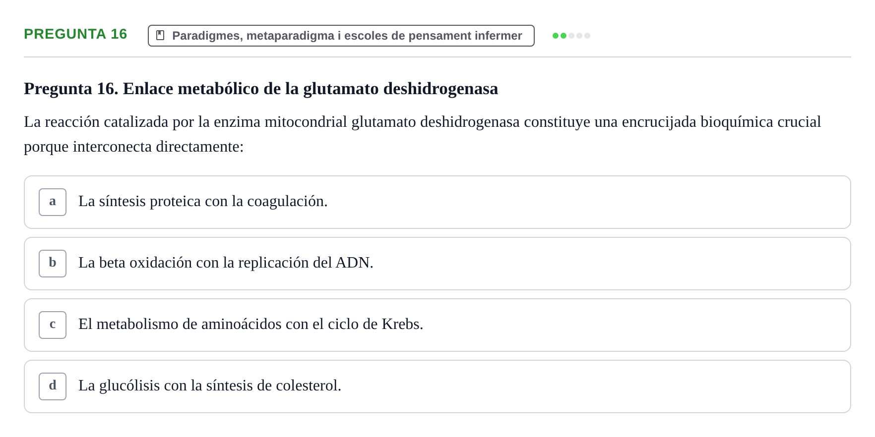 Enunciado: Pregunta 16