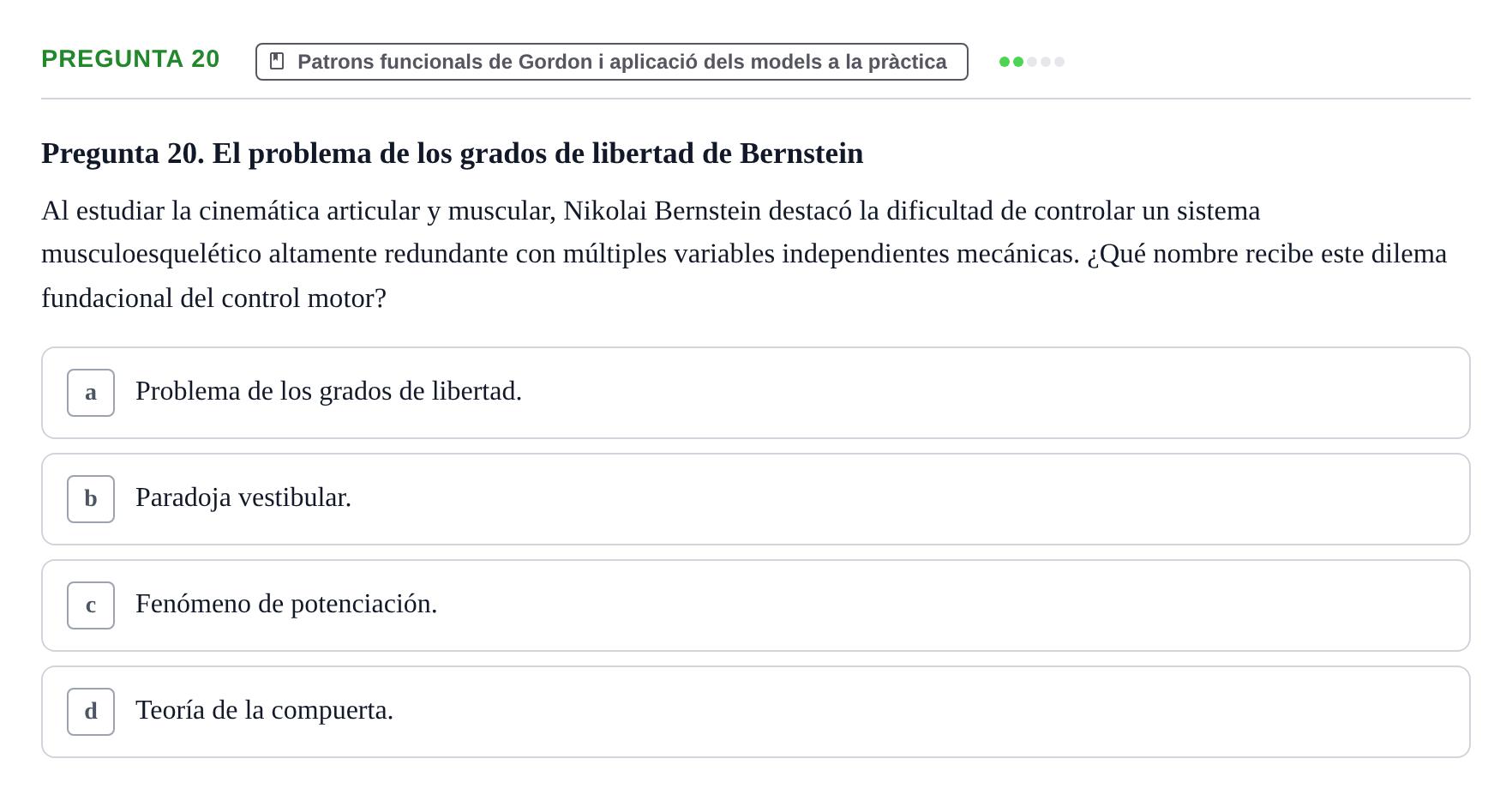 Enunciado: Pregunta 20