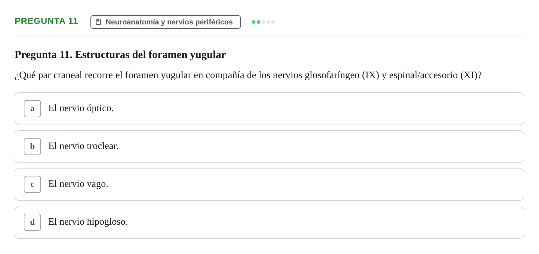 Enunciado: Pregunta 11
