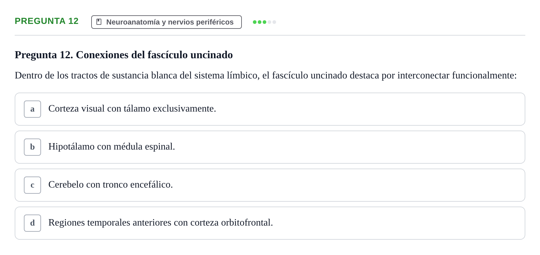 Enunciado: Pregunta 12