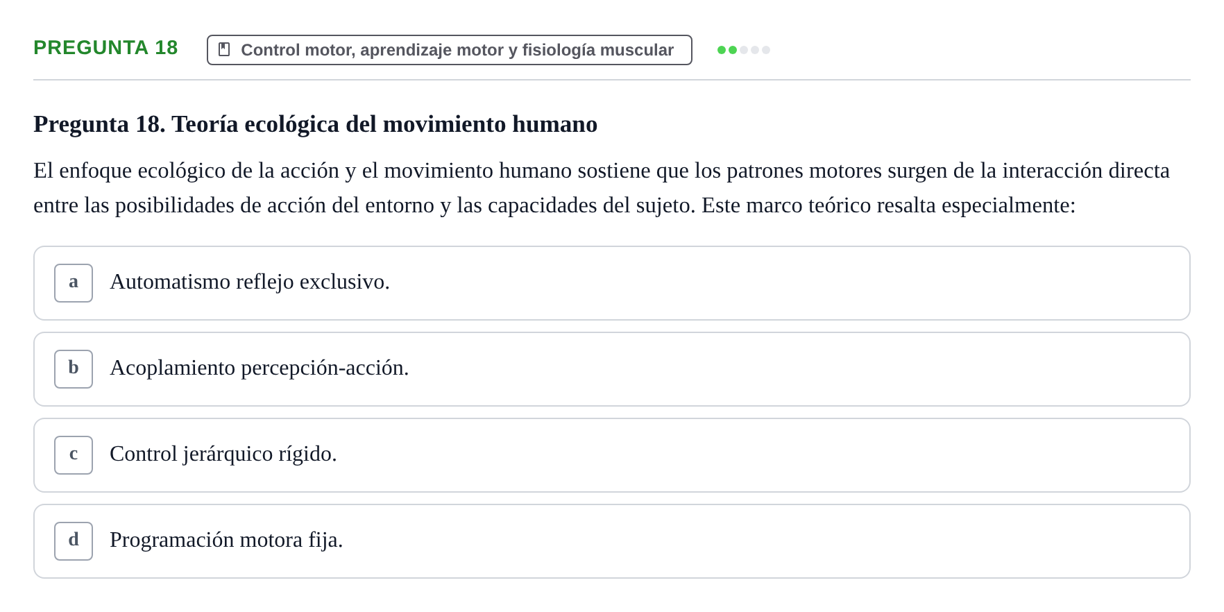 Enunciado: Pregunta 18