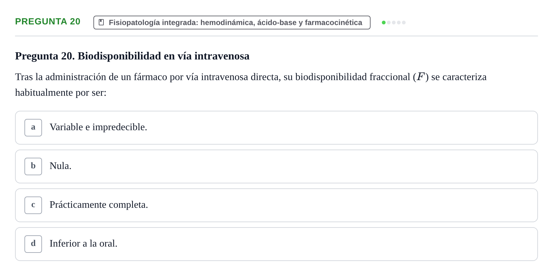 Enunciado: Pregunta 20