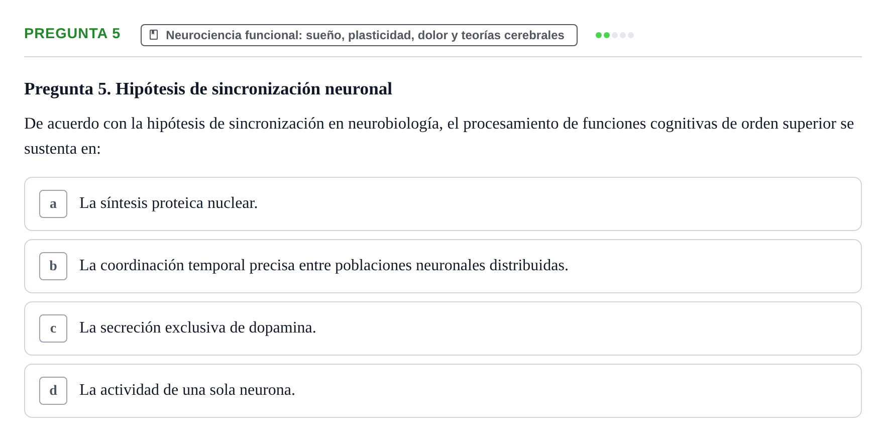 Enunciado: Pregunta 5